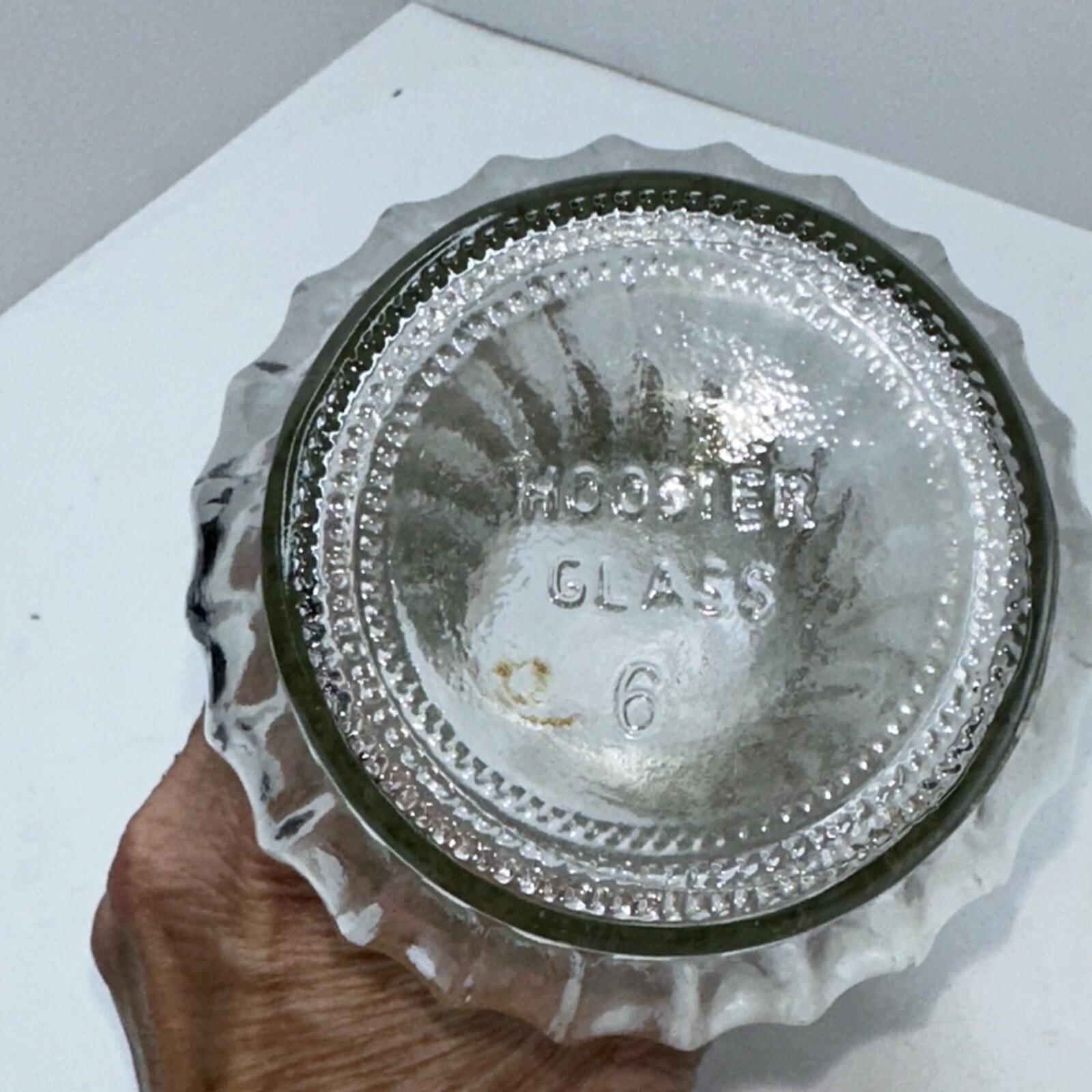 Vintage Hoosier Clear Glass Swirl Vase 7.5 Inches Tall