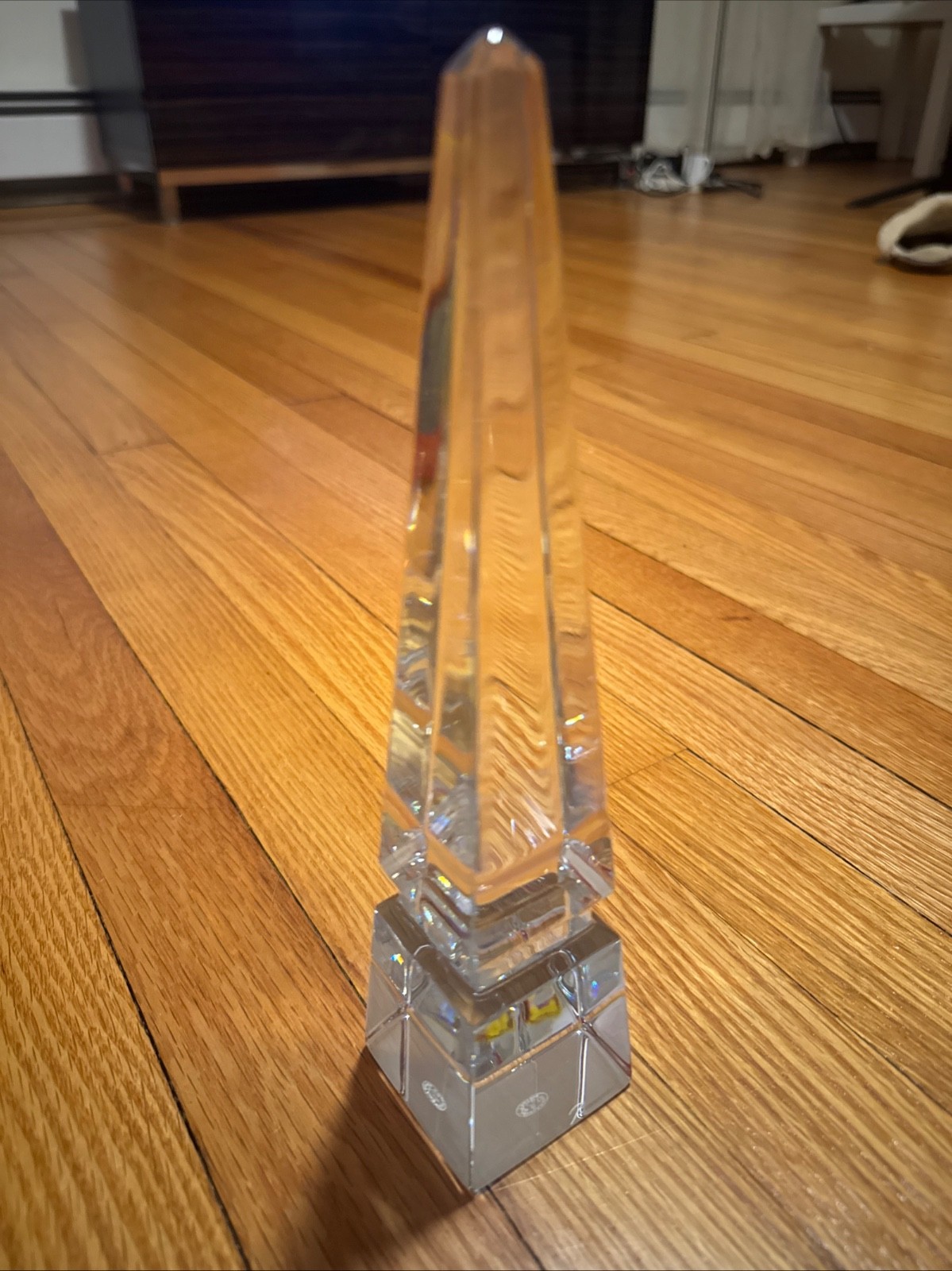 Stunning BACCARAT France Louxor Obelisk Four Sided Pyramid