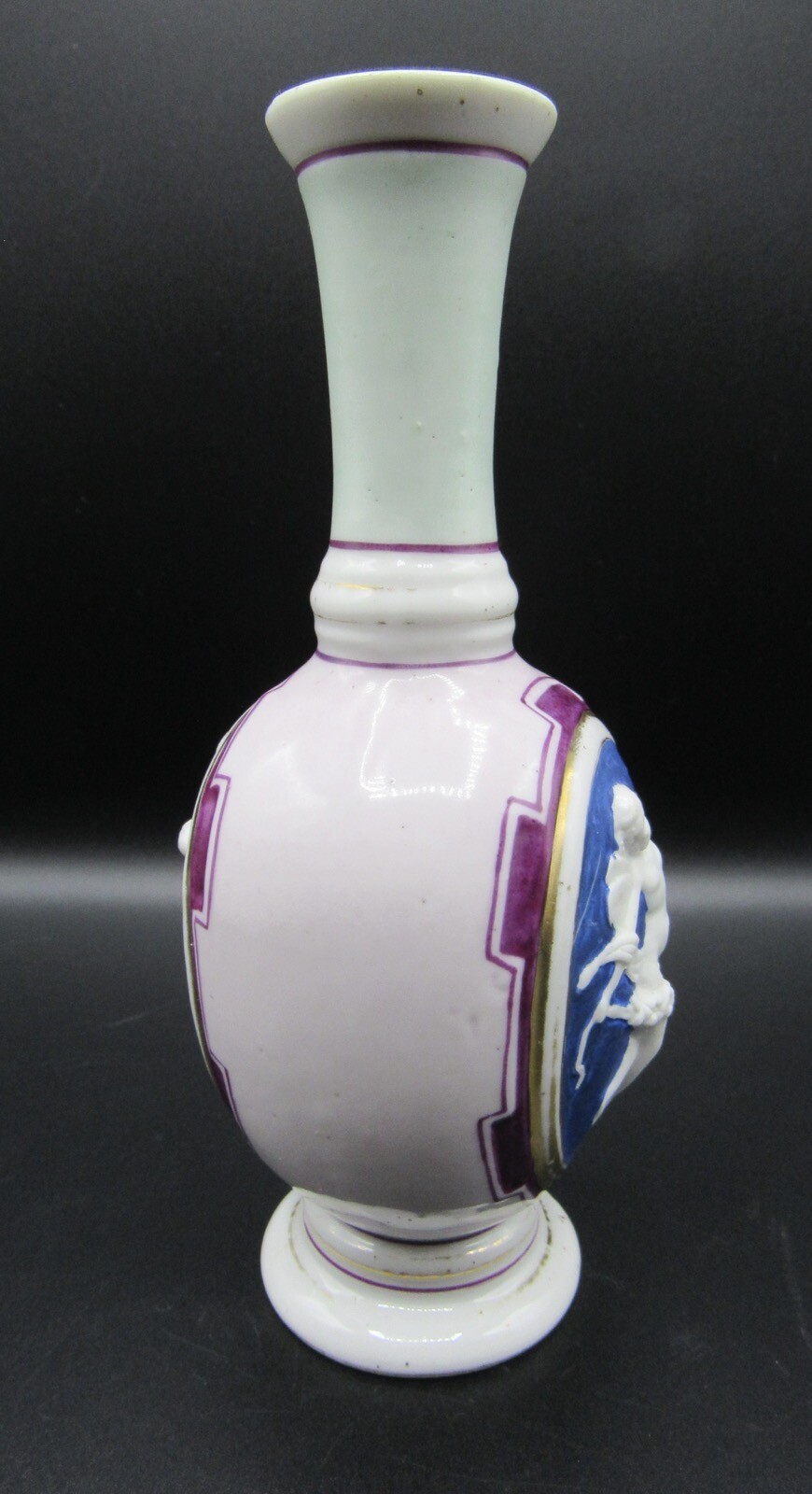 Antique porcelain vase cupid arrow/putti 6.75″