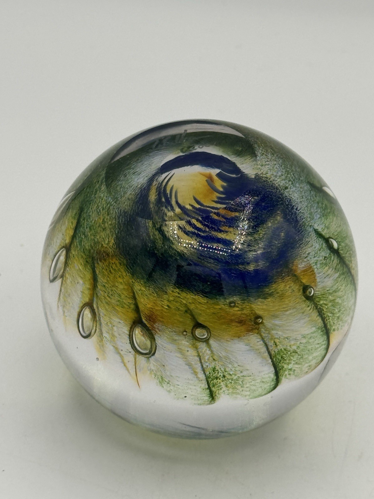 Fred Wilkerson Art Glass Paperweight ~ Signed & Dated 2001