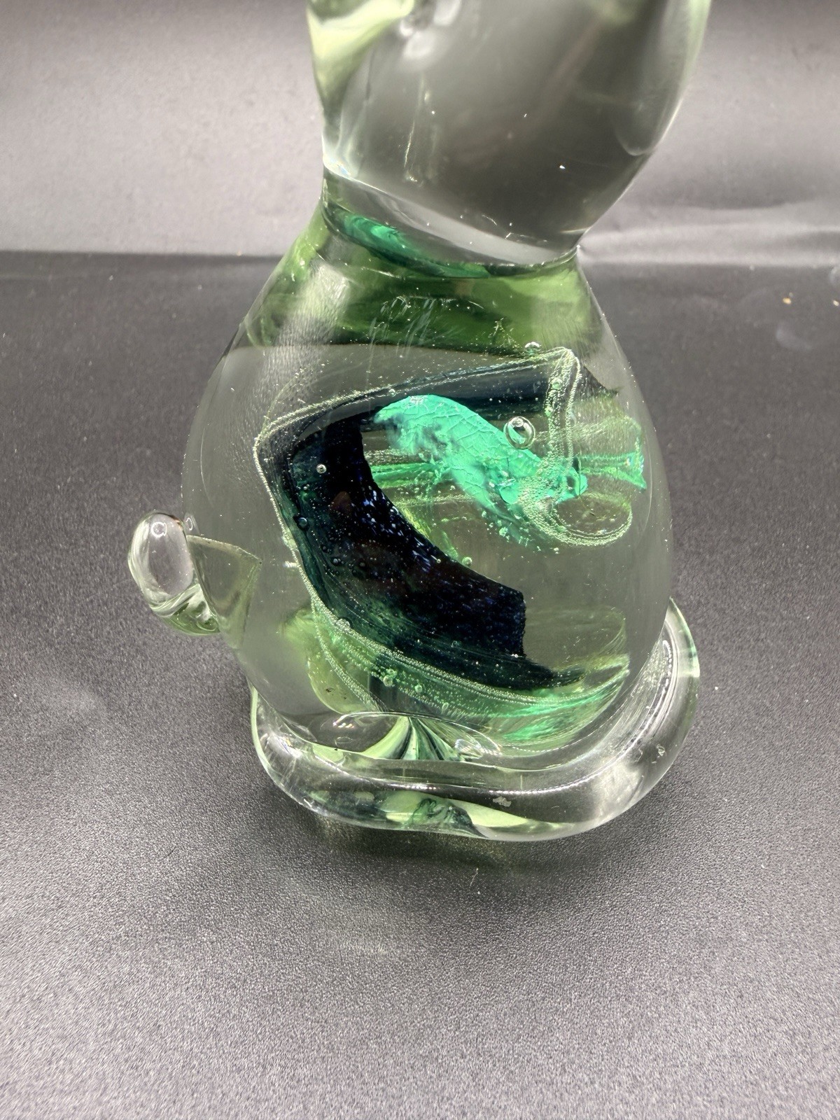 Vintage Murano Venezia Hand Blown Art Glass Cat Figurine – 5″ – Cobalt Blue