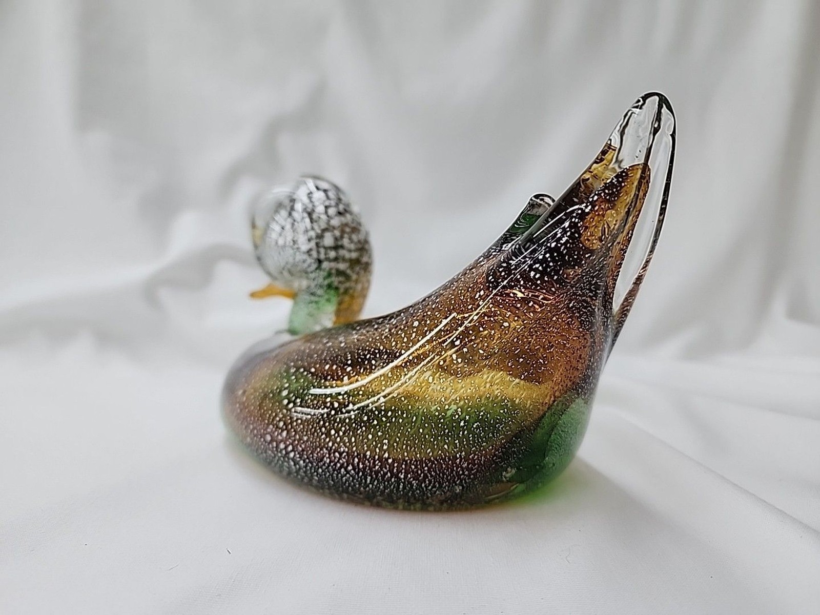 Vintage Murano Art Glass Duck Excellent Condition Unmarked Beautiful MCM