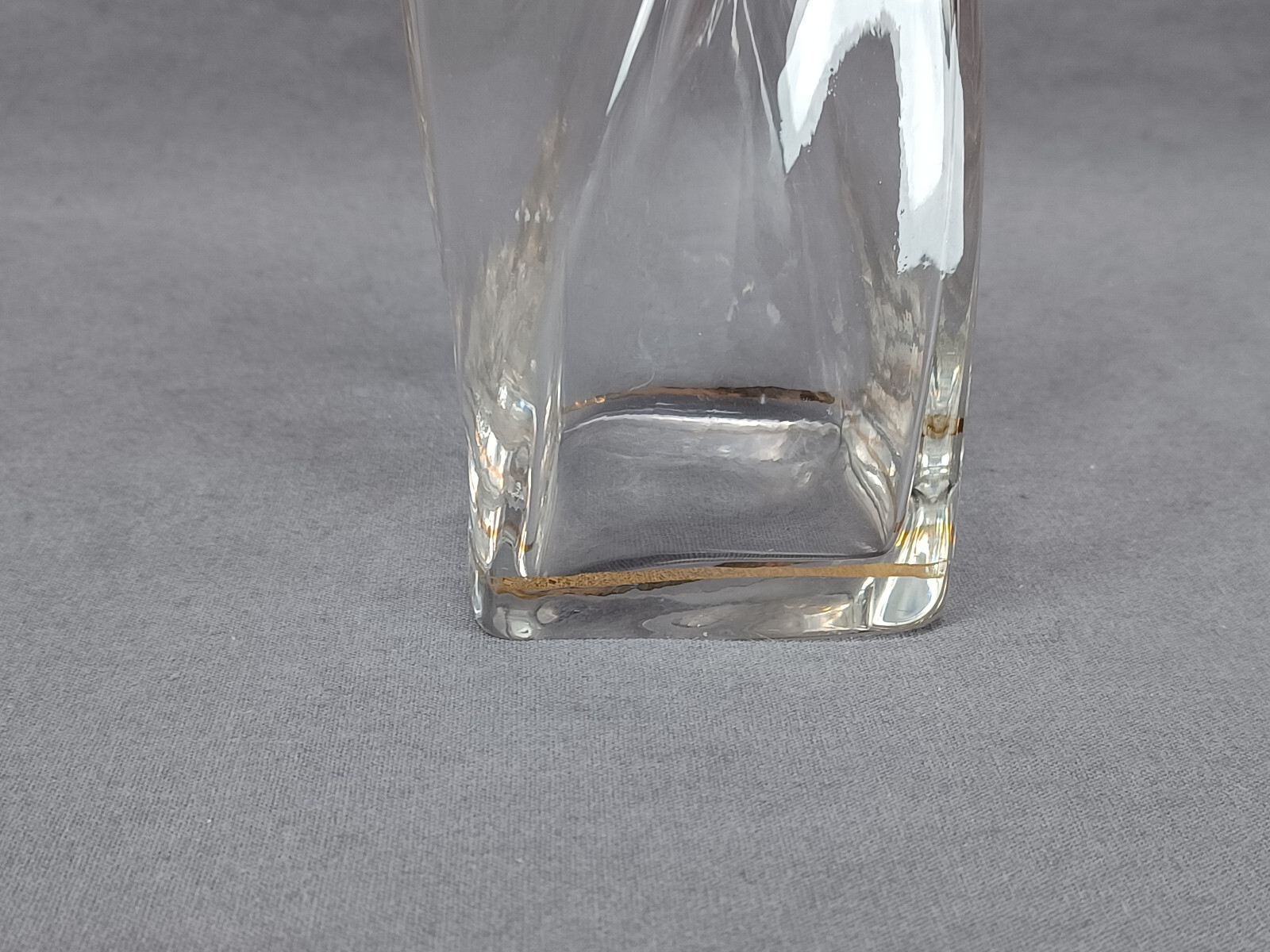 German Schliersee Yellow & Gold Floral Scrollwork Purple Clear Glass Twist Vase
