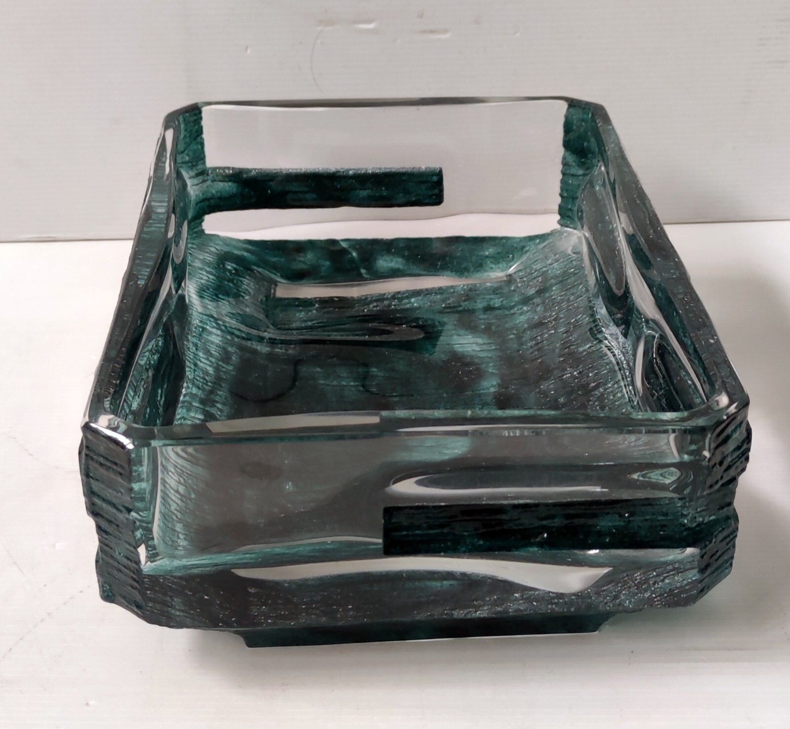 Large Green Crystal Bowl Signed Daum France Model Argos Cesar Baldaccini 1970