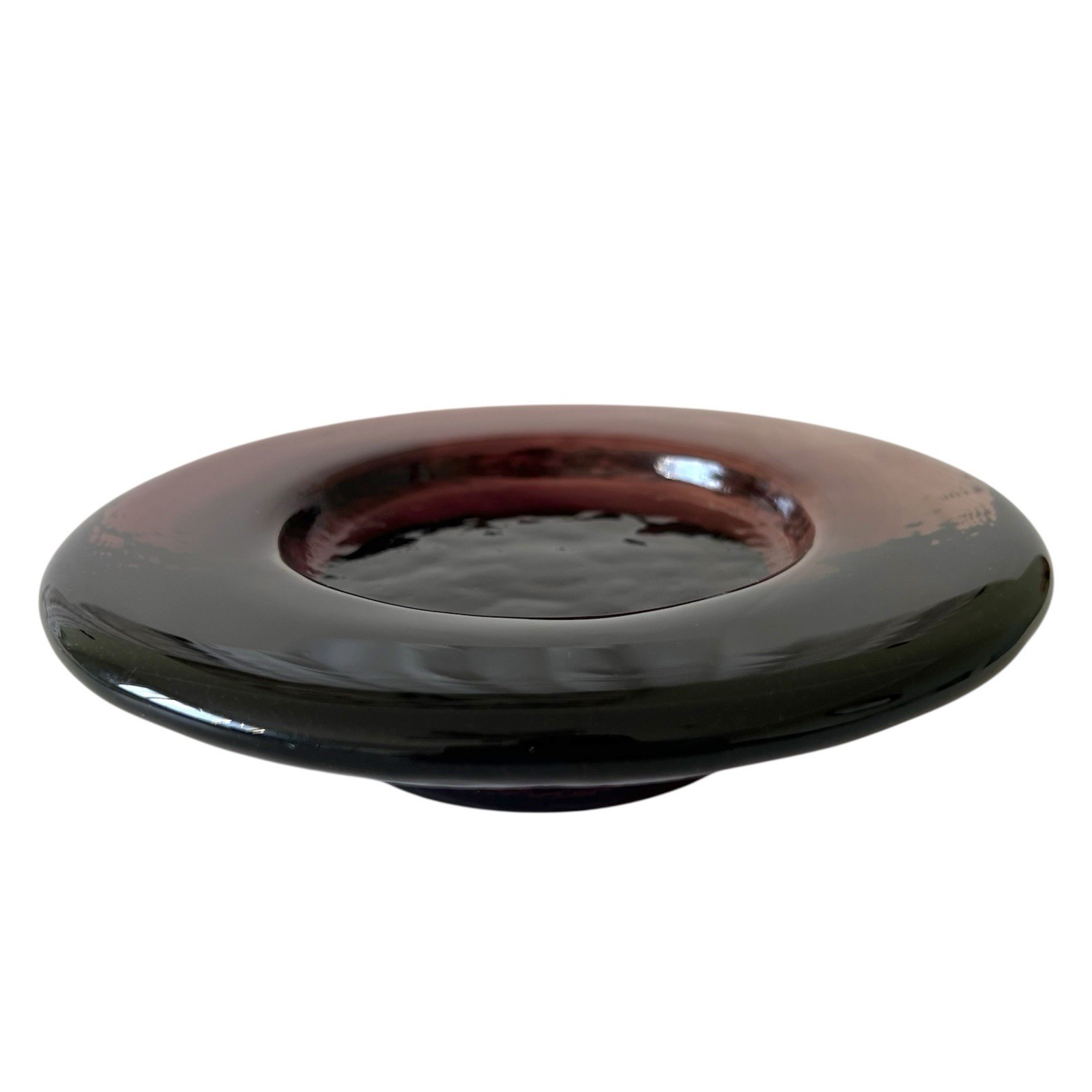Fire And Light Recycled Art Glass Swirl Plum Wine Caddy Candle Holder