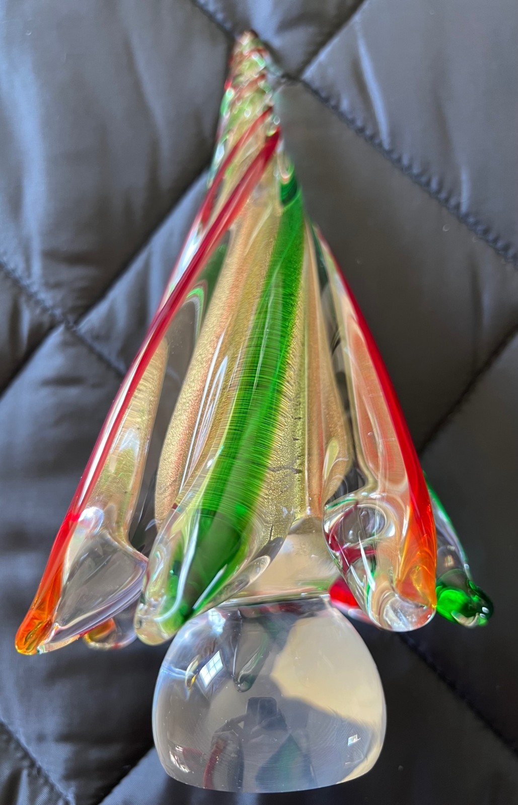 Beautiful Blown Murano Glass Free Standing Spiral Christmas Tree