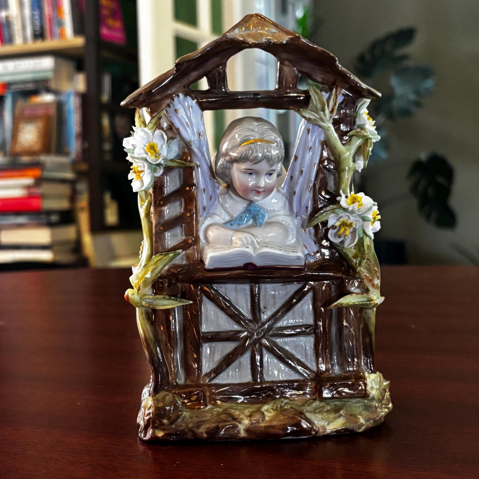Antique Bisque Porcelain Planter | Stamped 1580 5 | 6.5″ Tall
