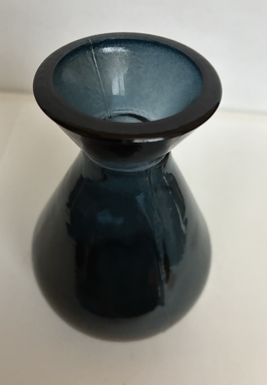 Elegant 4.5” MCM Cobalt Blue Glass Bud Vase Hand Blown