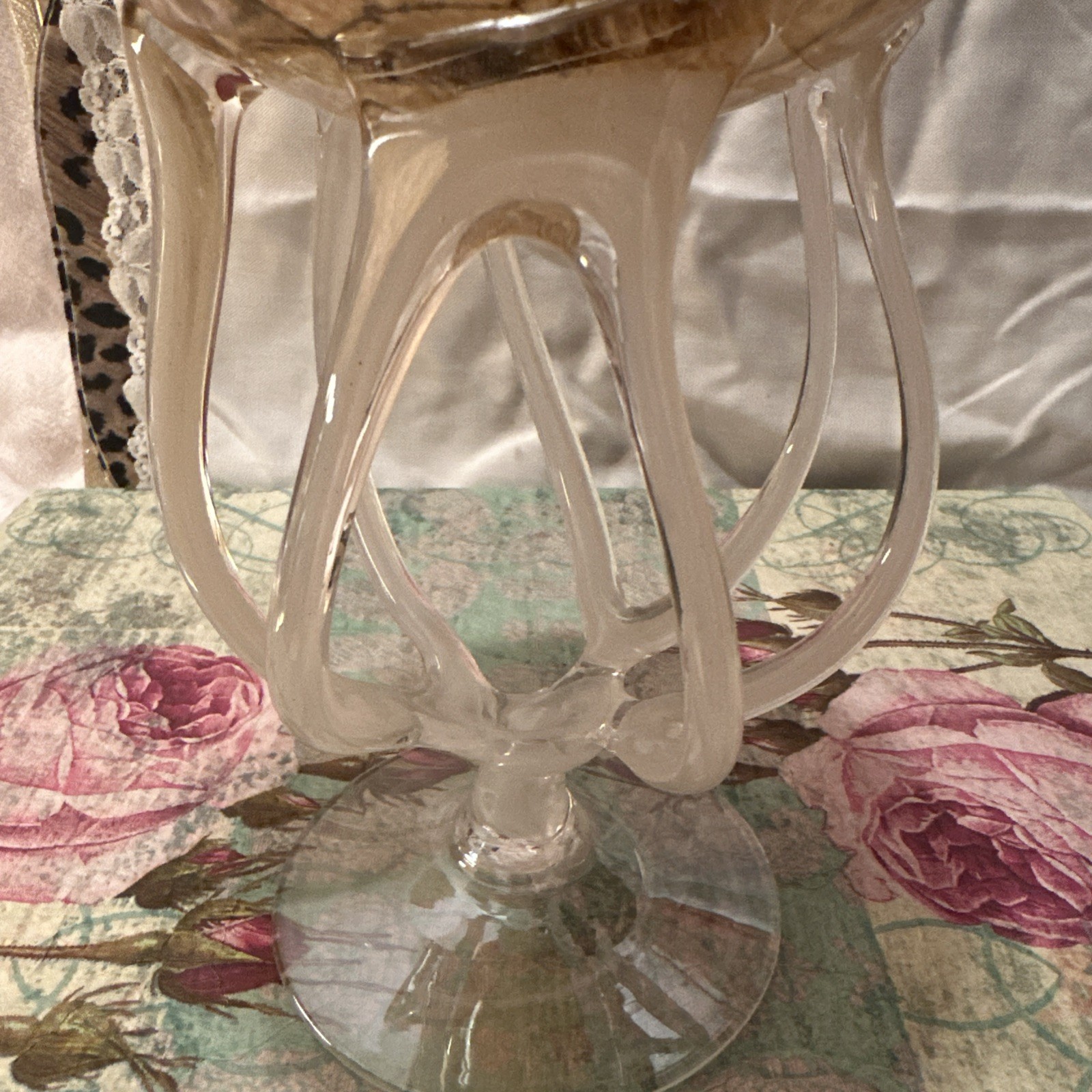 Octopus Jellyfish ZORZA Compote Art Glass Pedestal Bowl Candy Dish Candle Holder