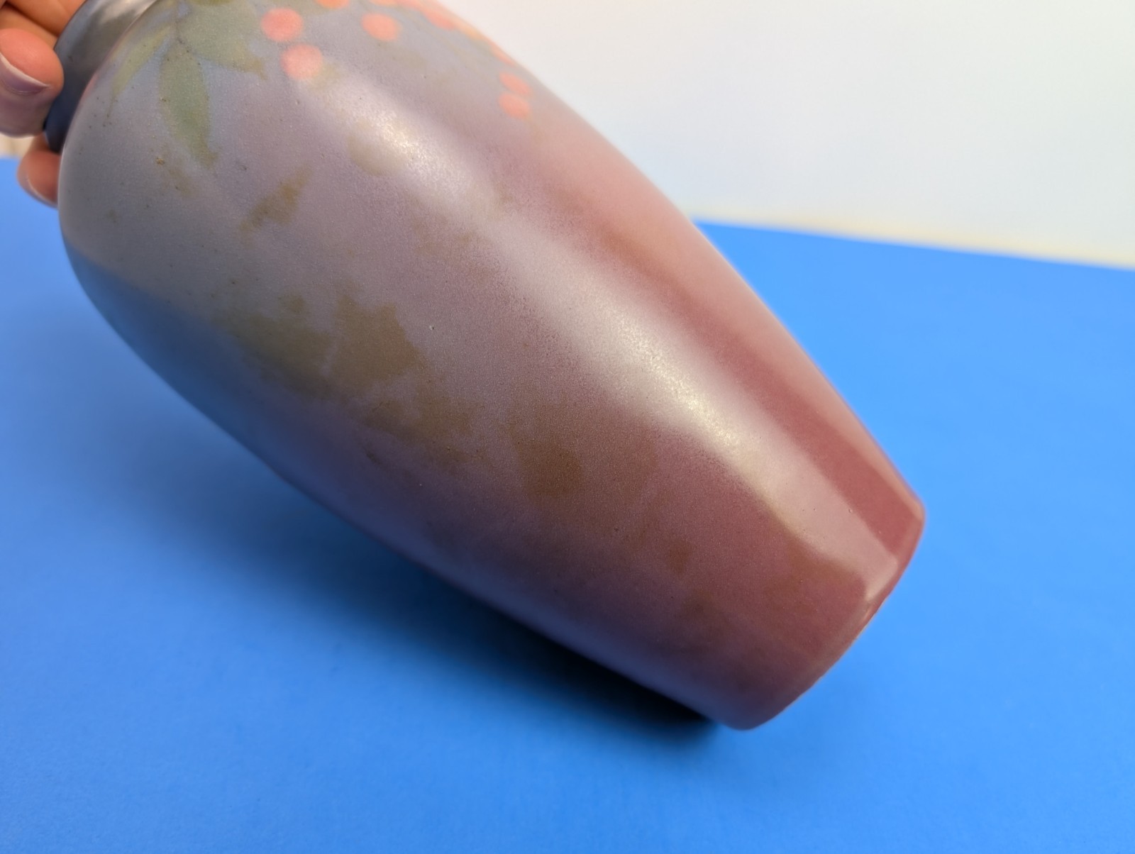 Rookwood Pottery Edward Diers Painted Cherry Branch Vellum Vase 8.75″ 614E 1927