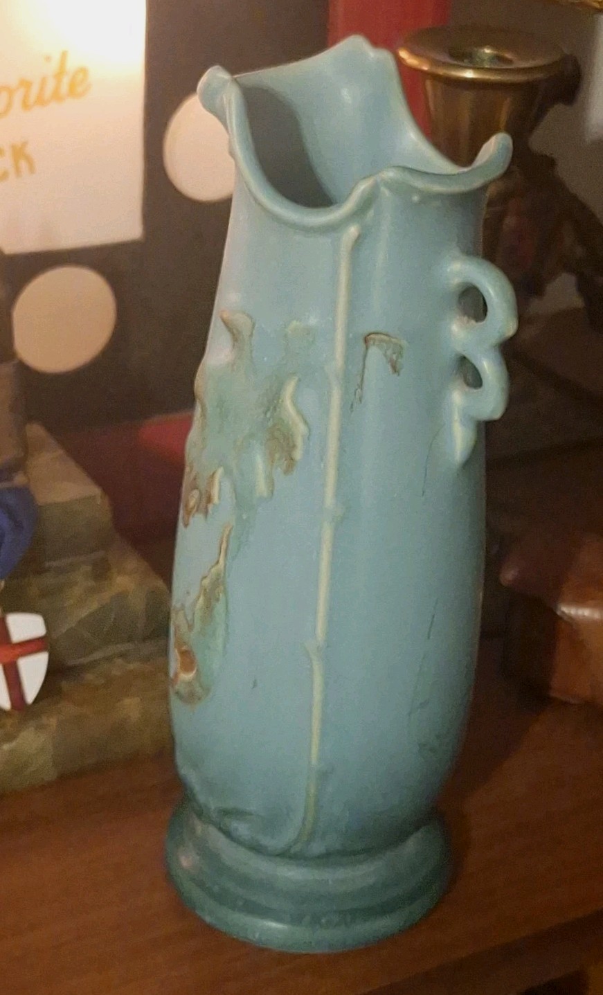 1930s Weller Pottery Oak Leaf Ewer Pitcher/Vase