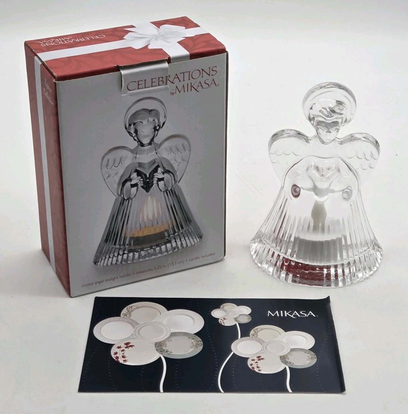 Celebrations by Mikasa Crystal Angel Tealight Candle (Included) Holder 5.25″ T
