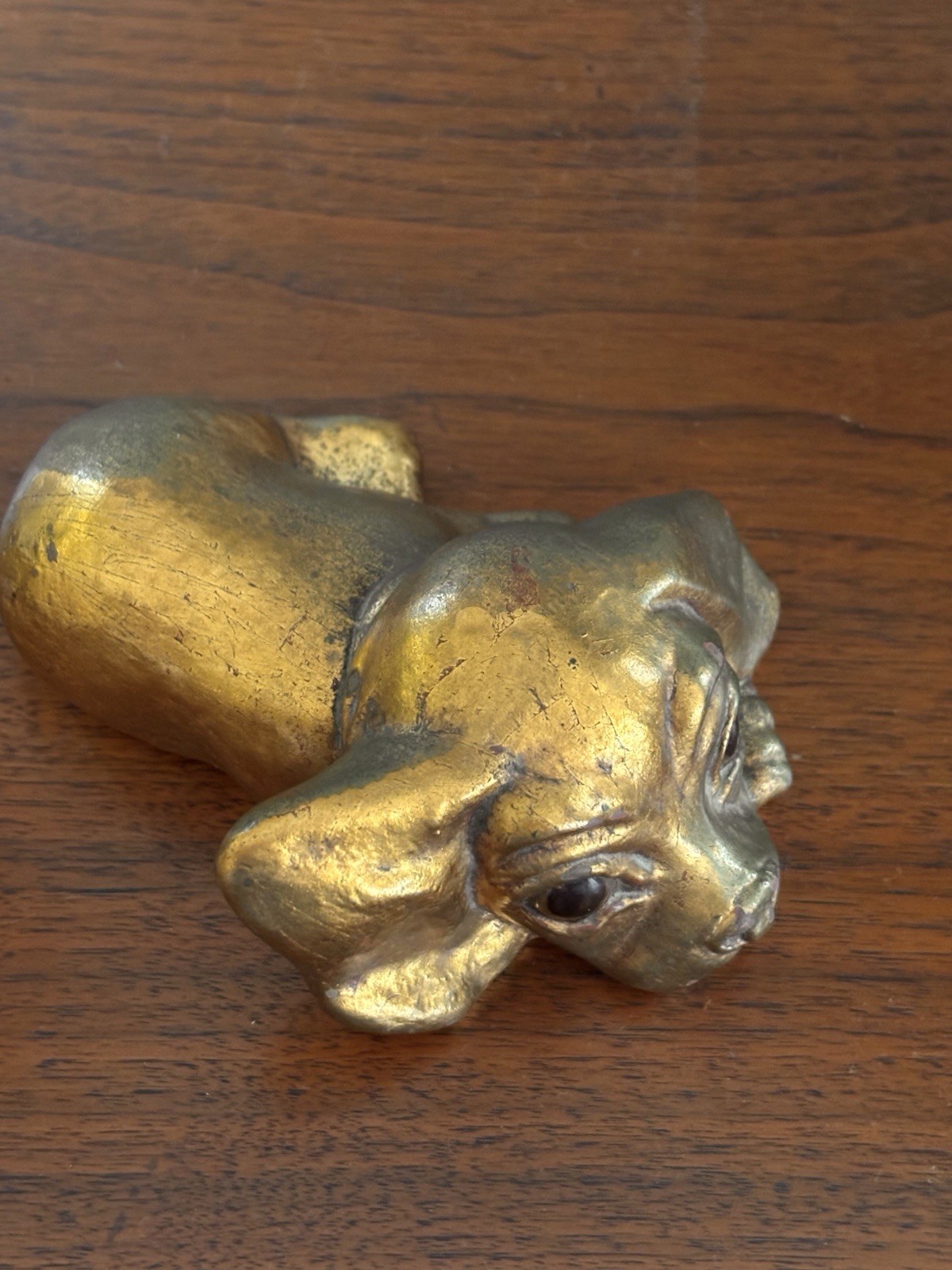 Vtg Freeman McFarlin P Hetrick Gold Leaf Ceramic Puppy Dog Figurine Shelf Sitter