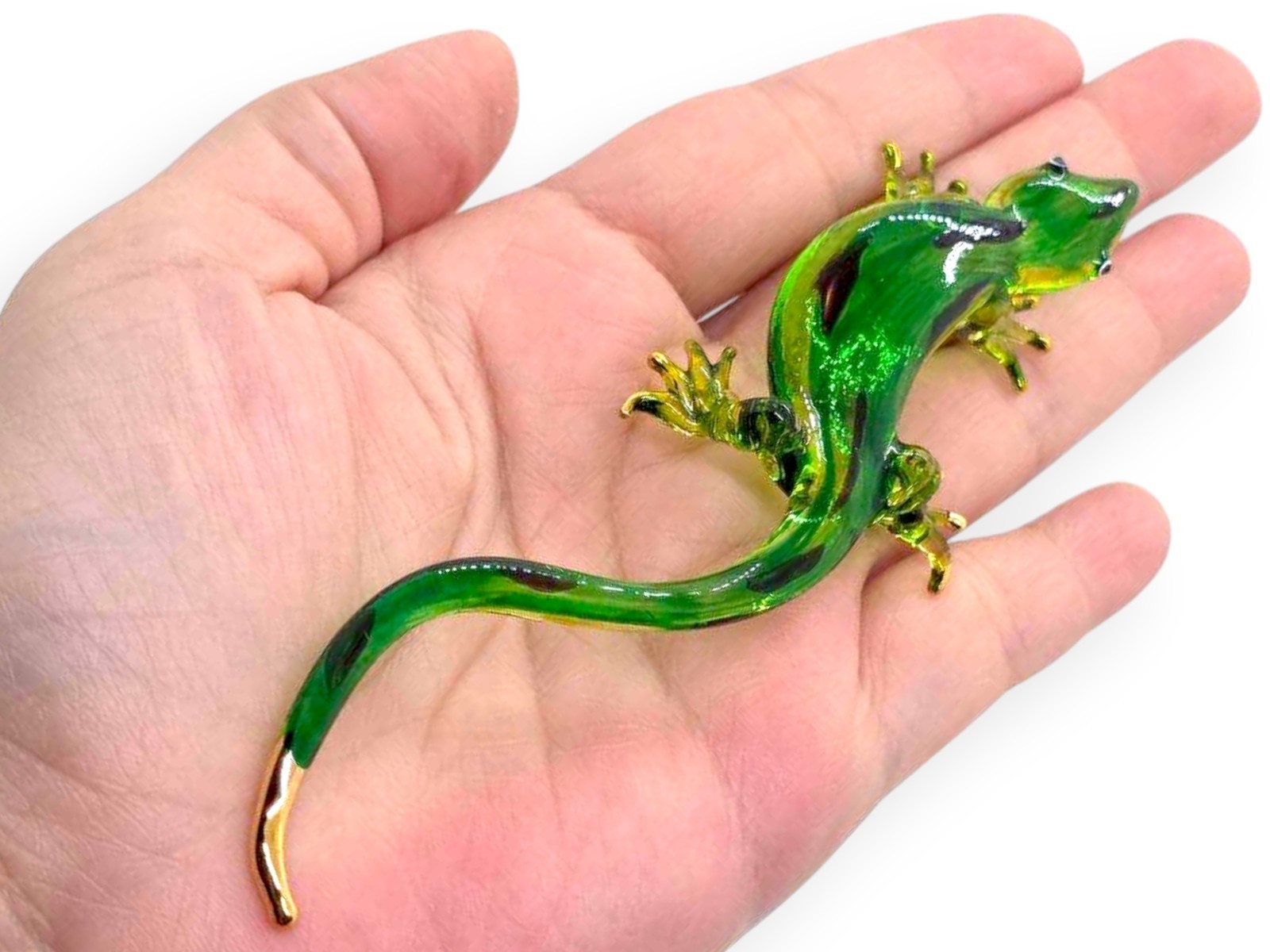 Gecko Blown Glass Geckoes Lizard Salamander Reptile Colorful Crystal Décor Gifts