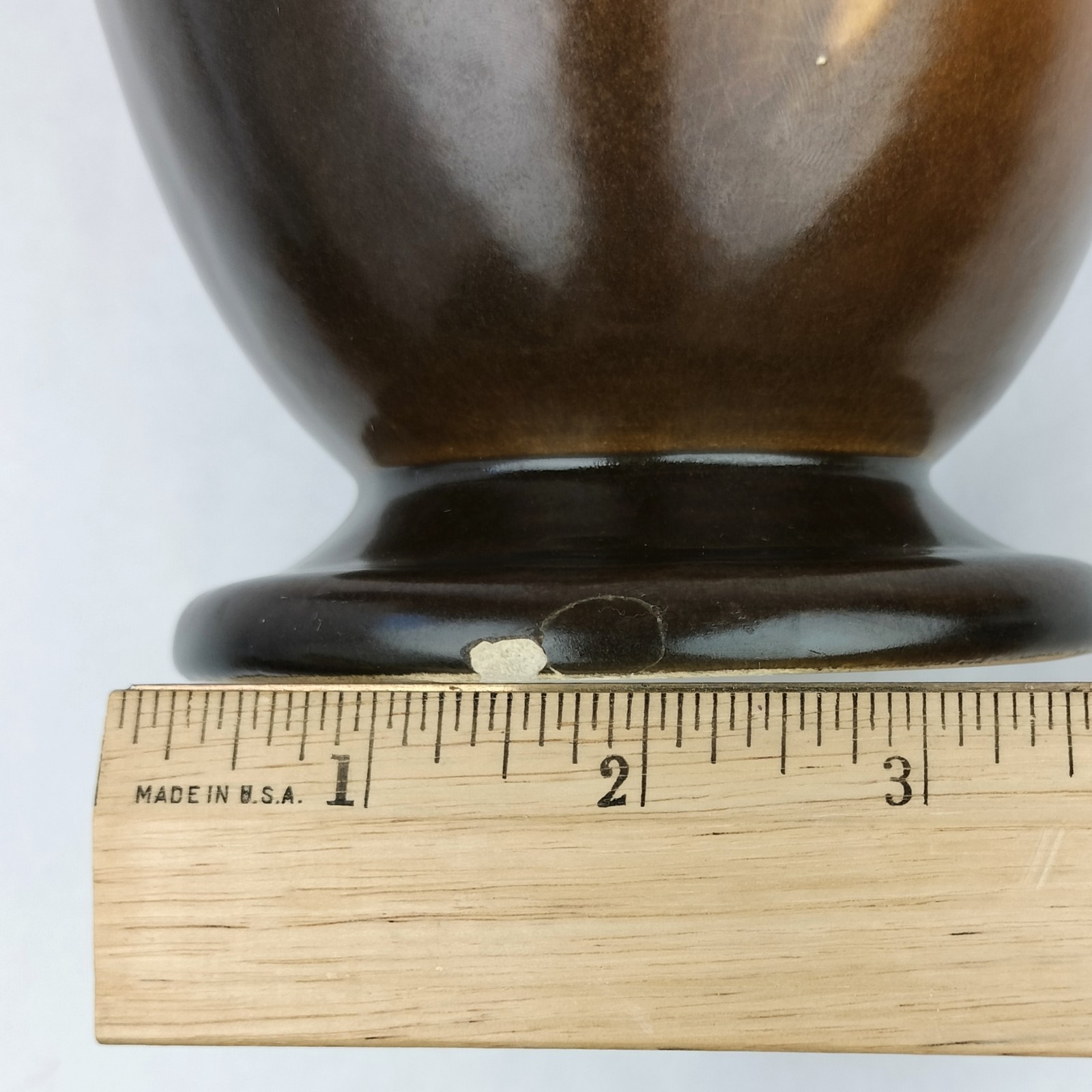 Vtg 1930s ROSEVILLE PINE CONE Art Pottery Golden Brown Vase 709-10 FLAWS *READ*