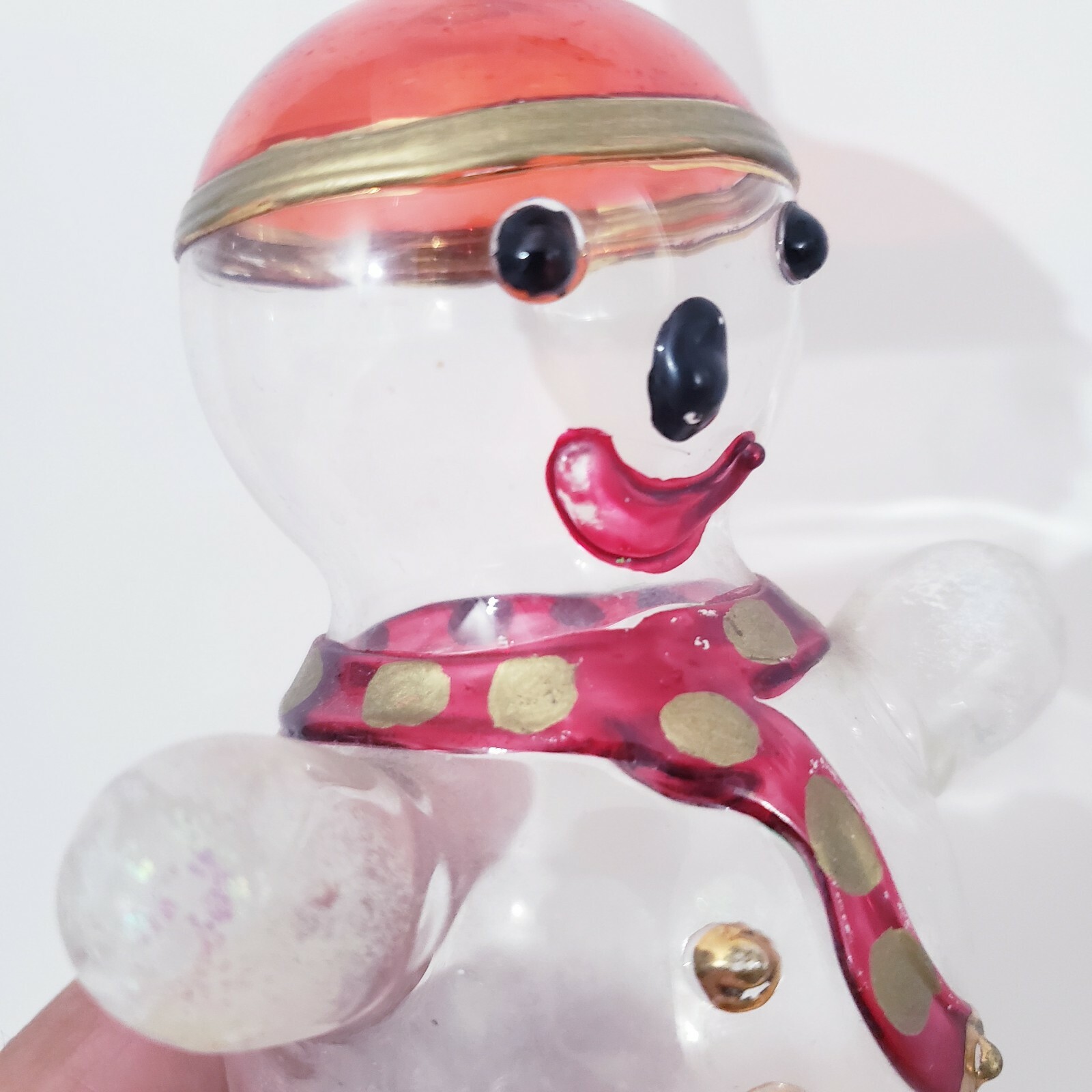 Hand Blown Art Glass from ITALY Snowman Art Candle Holder Parise Vetro Art Work