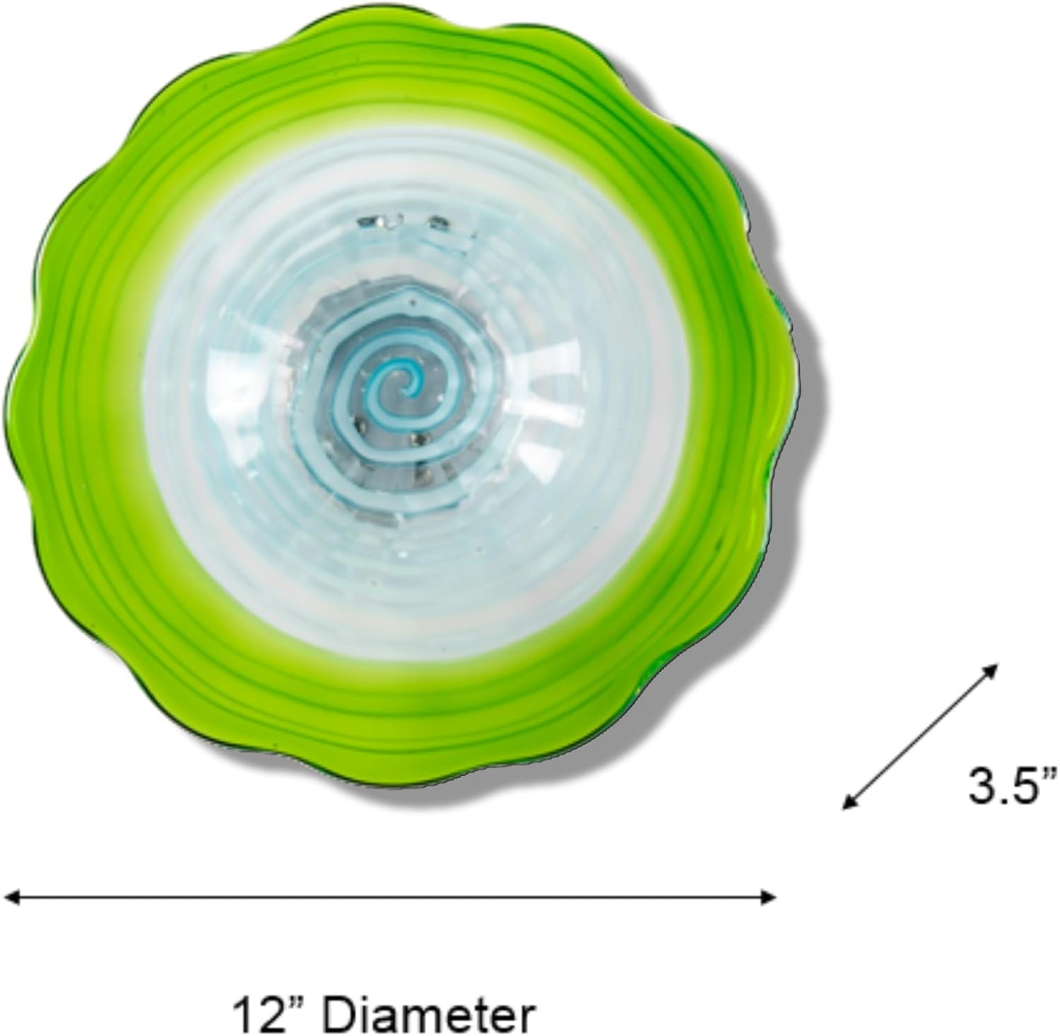AW13228-D12 Waterfront Hand Blown Art Glass Art Decor, 12-Inch