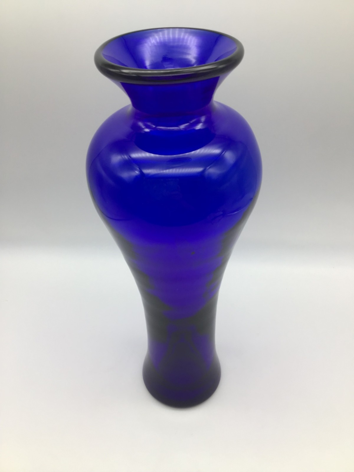 Blenko Sapphire / Cobalt Blue # 8310 Vase 12.5 Inches