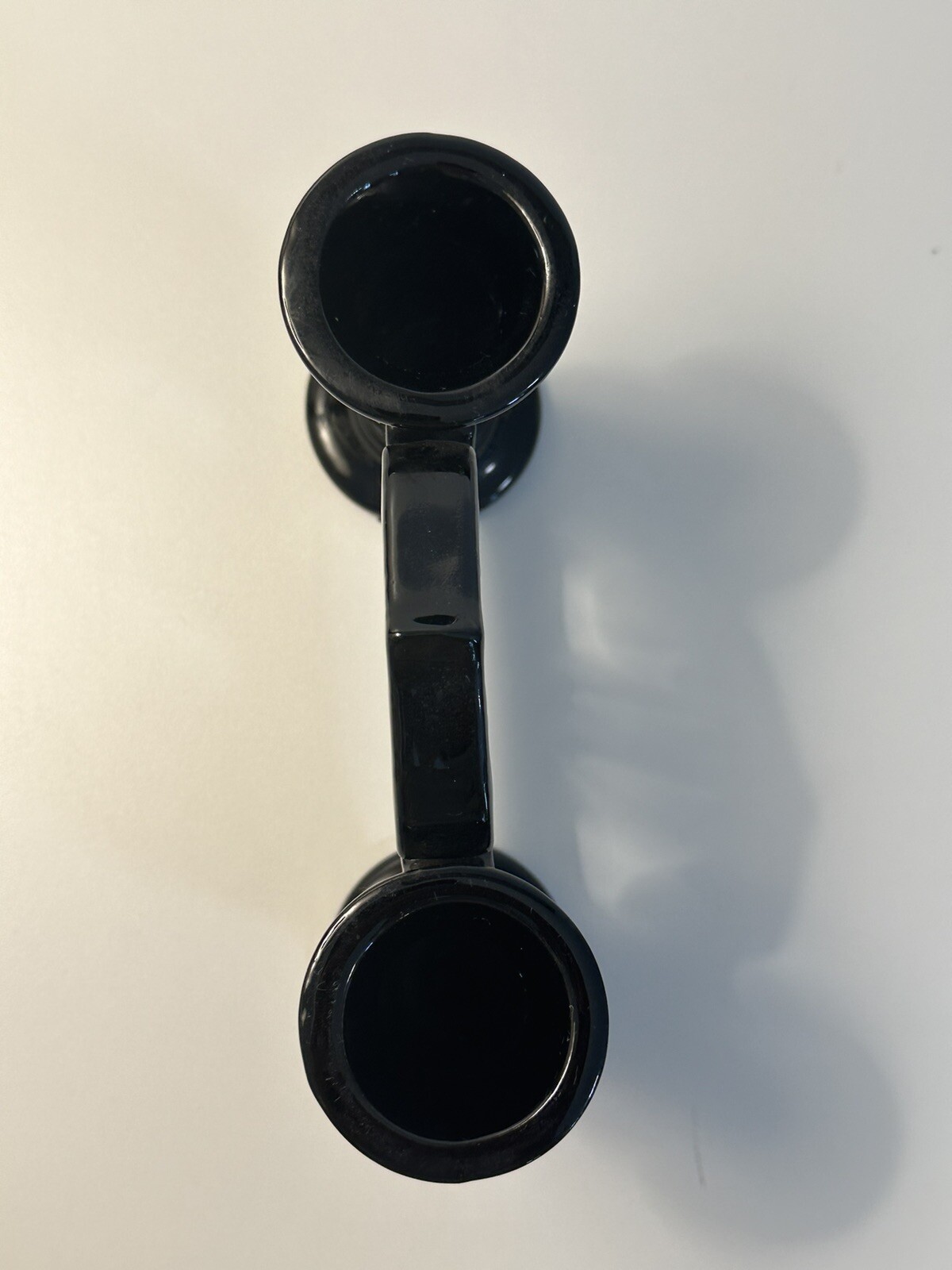 Roseville Pottery “ Rosecraft Black” Double Bug Vase Shape Number 46-5” In 1916