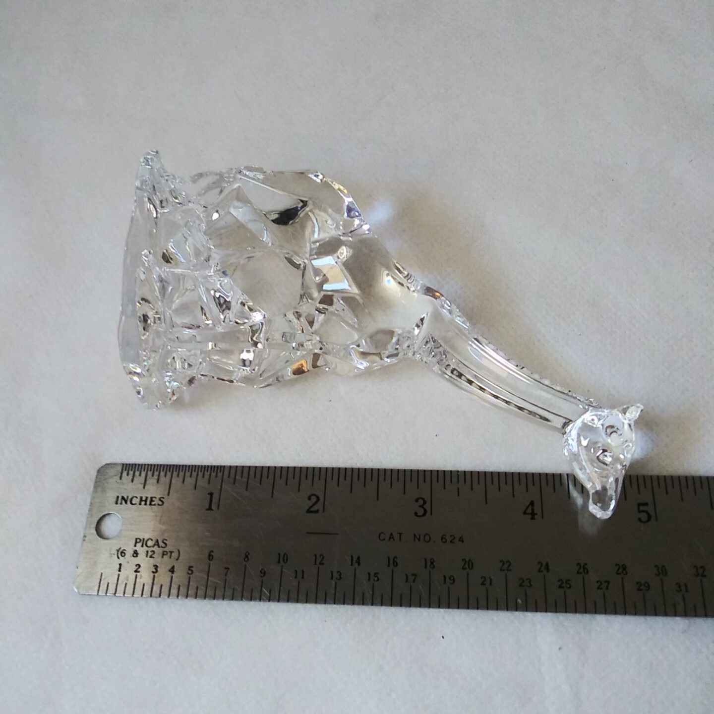 Italian Crystal Giraffe Chiseled Figurine 24% Lead Glass Made In Italy