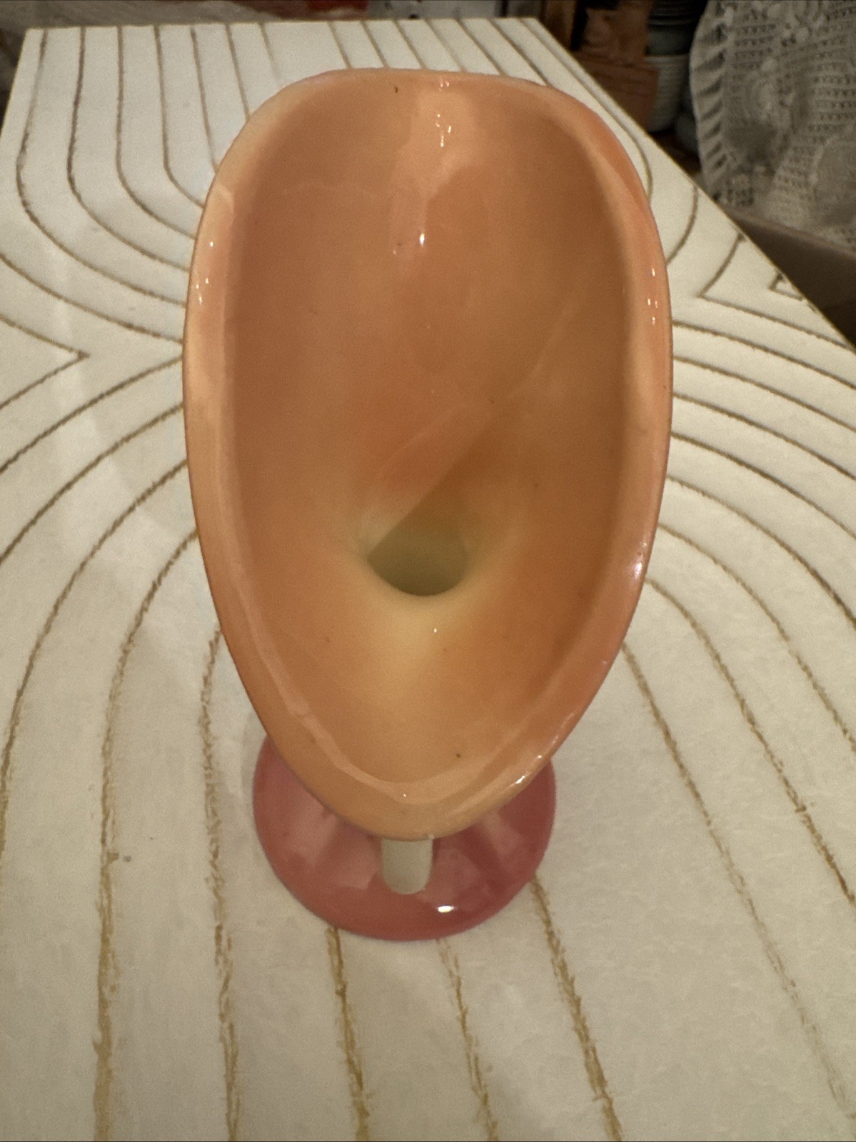 Hull Art Pottery Pretty Vase 1940s Vintage Gorgeous 5.5H USA Pink Green Peach