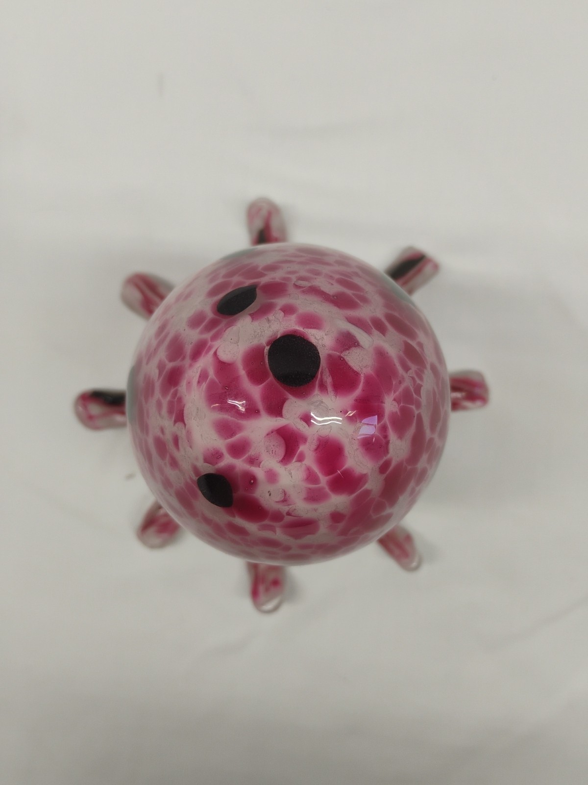 Glass Octopus Pink Speckled Paper Weight Decor Piece 6″ tall x 6.25″ wide