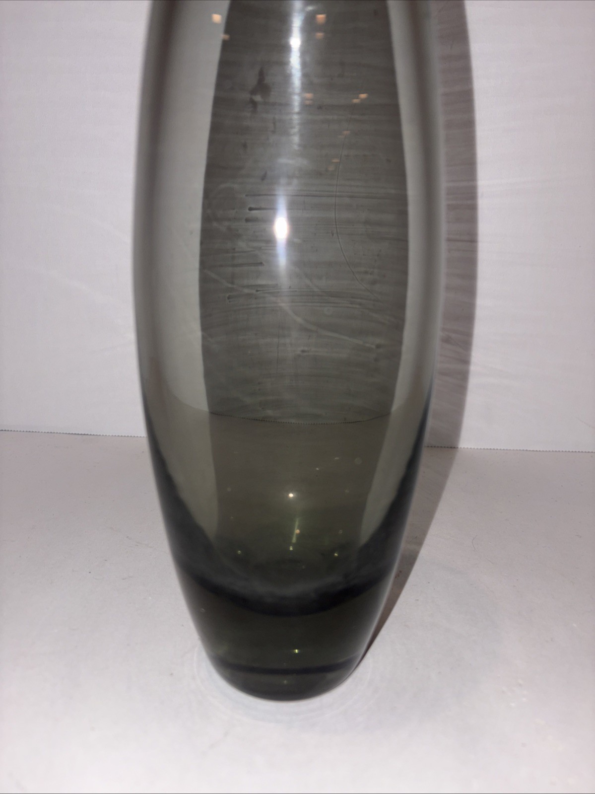 Holmegaard Per Lutken Art Glass Vase Danish Modern Gray Smoked Translucent As Is