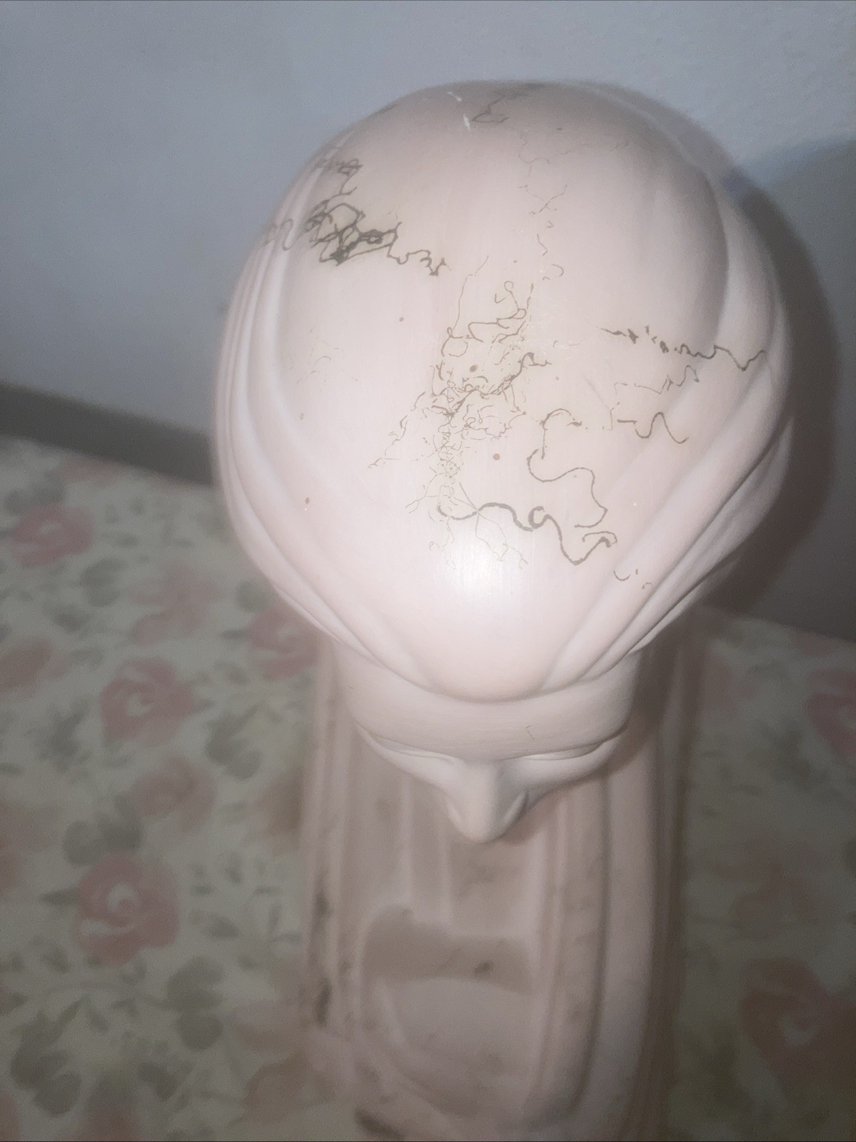 Vintage Ceramic Sculpture Woman Of The Wind Pink 14”H 10” W E-25