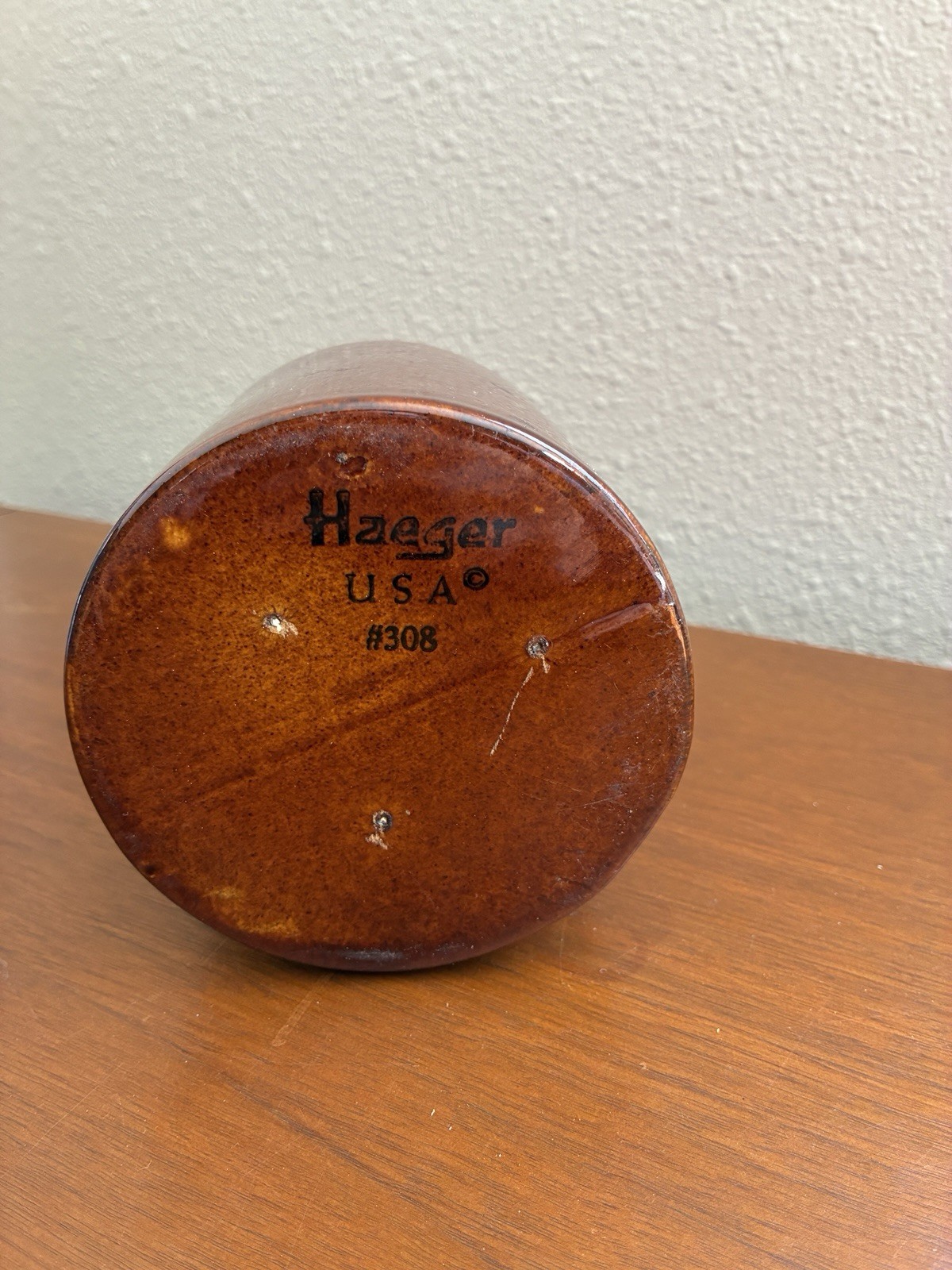 Vintage Haeger Pottery Little Brown Jug Bottle Made in USA 6 inches Tall #308