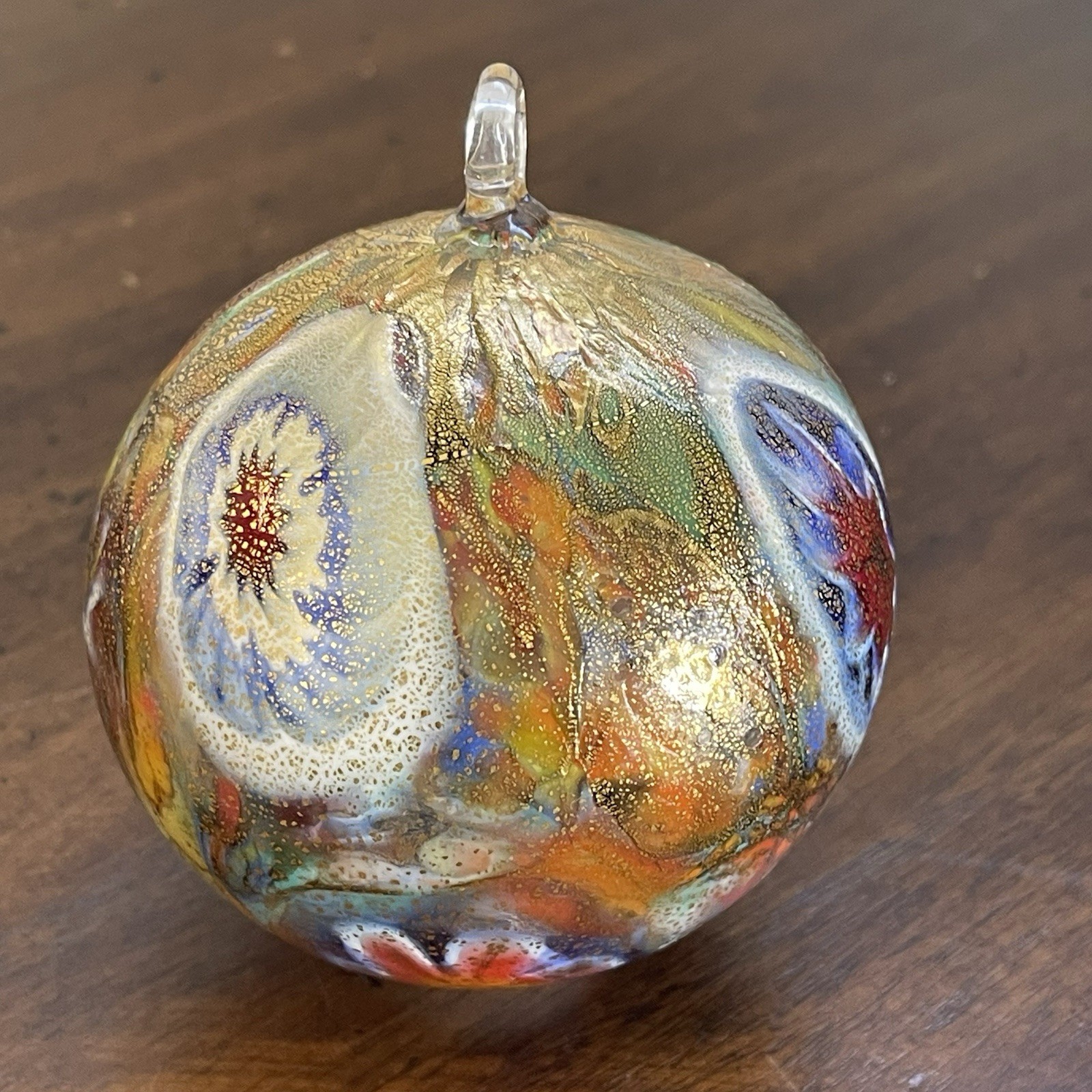 Hand Blown Glass Millefiori Design 3 Inch Ornament