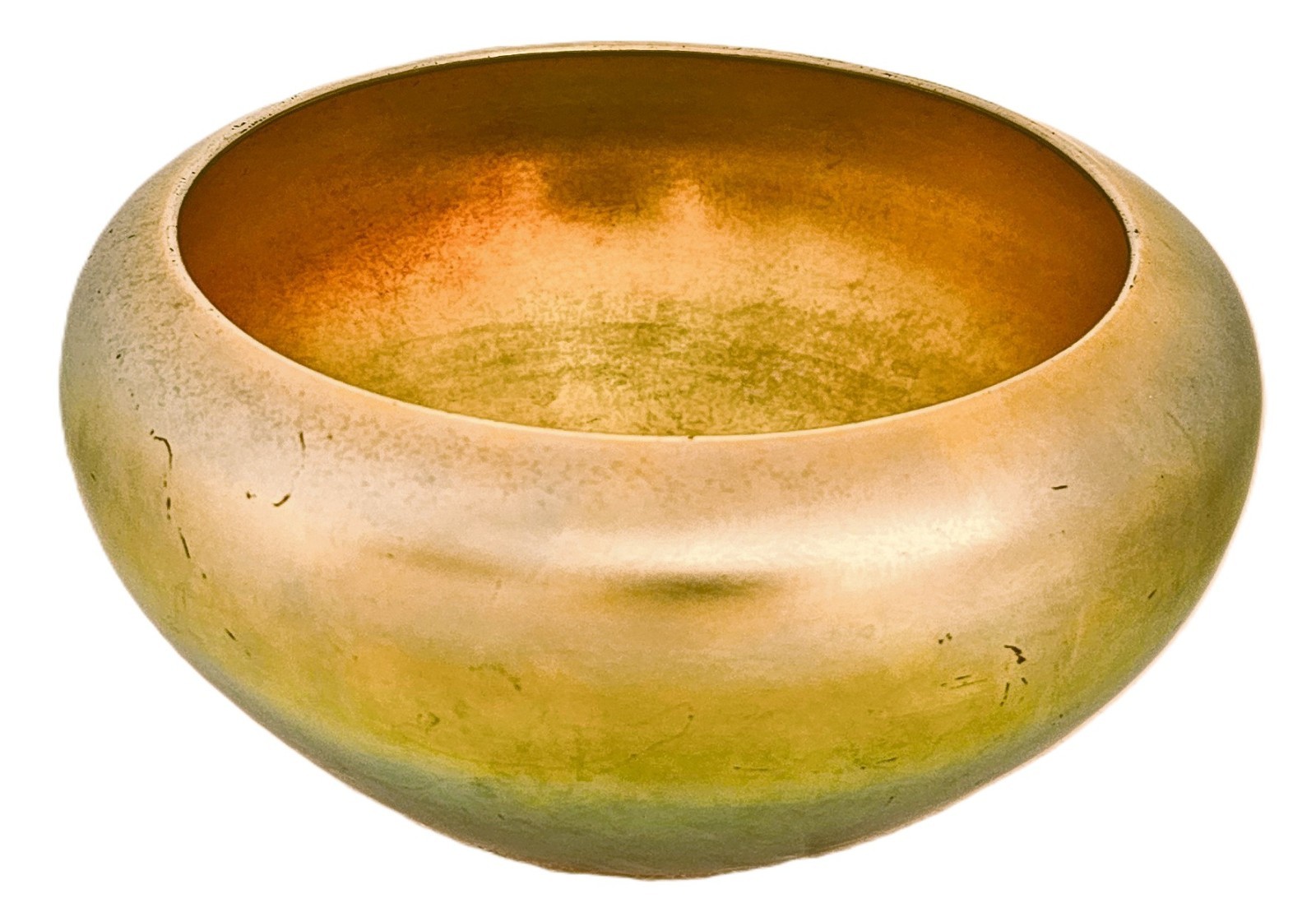 Steuben Gold Aurene Bowl Carder Era Signed 2687 Iridescent Art Glass
