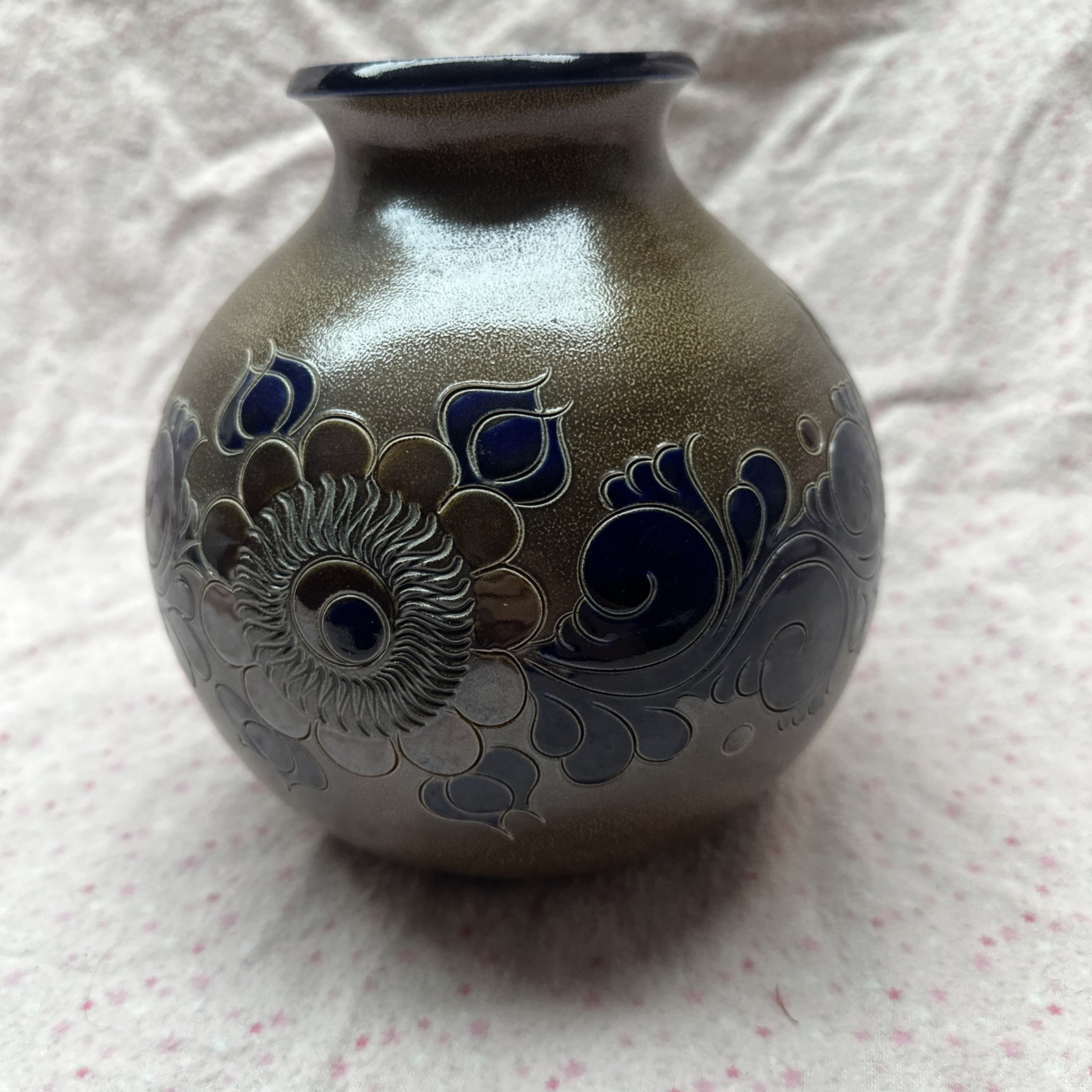 Paul Kruft German Salt Glaze Stoneware Vase – Handarbeit 1987