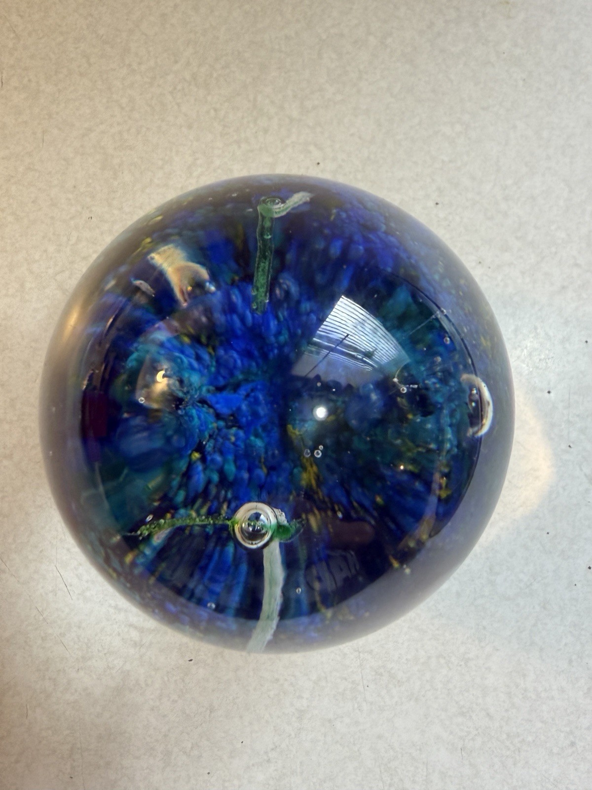 Art Glass Paperweight Under Water Sea Life