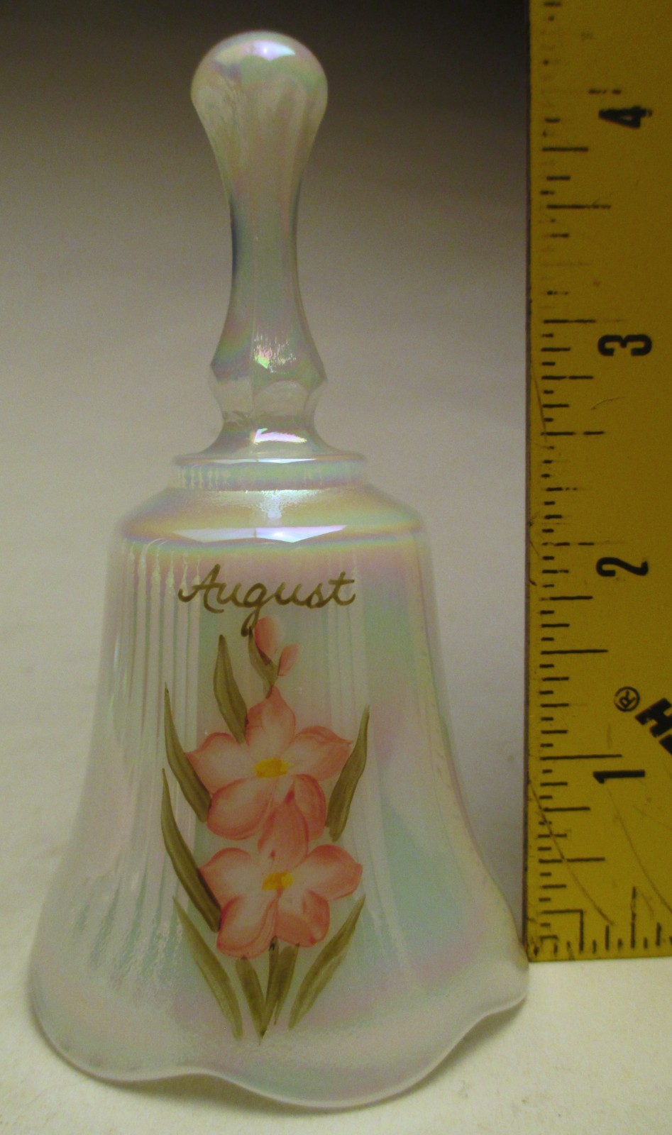 Fenton HP by Martha Reynolds Birthday Flower Petite Bell Gladiolus for August