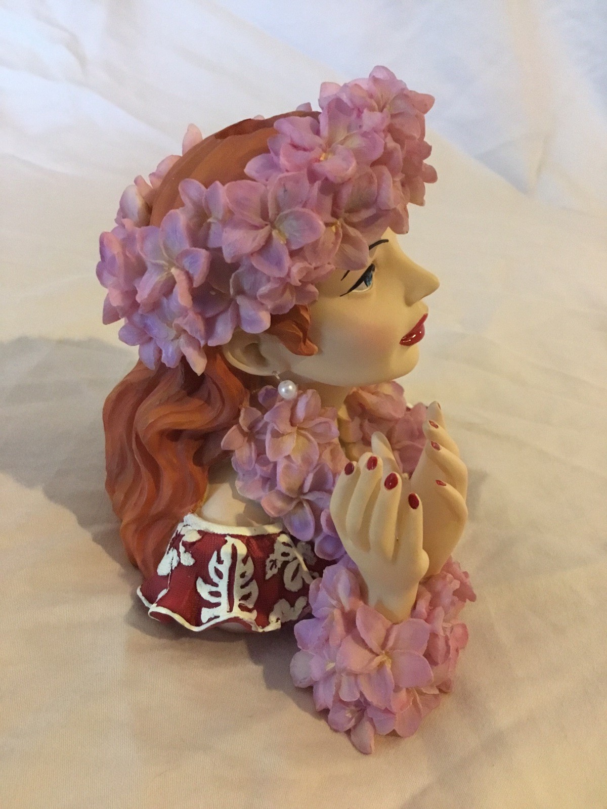 Cameo Girls Miniture Lady Head Vase Abigail 1939 Luau Lovely Perfect Condition