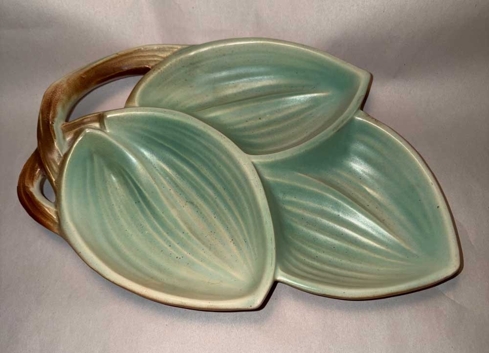 Genuine McCoy Dish Rustic Pinecone Motif Signed McCoy