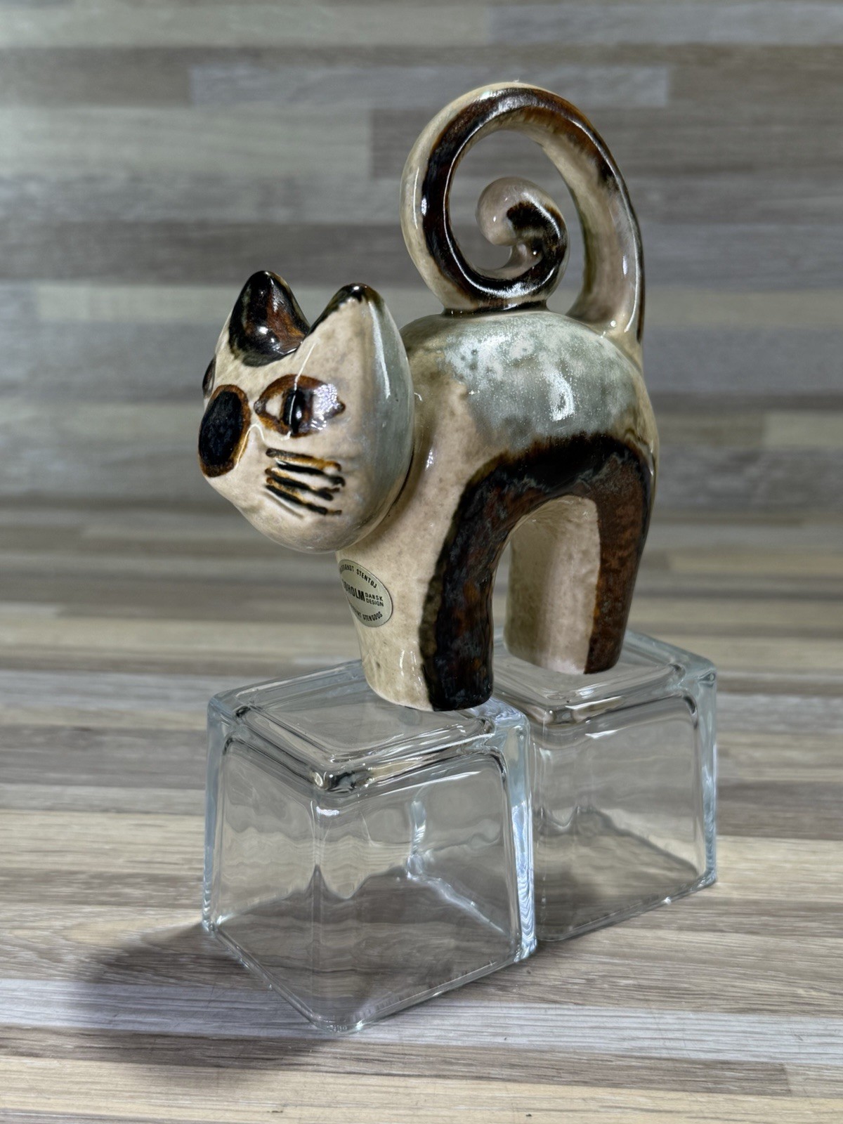 Vintage Soholm Cat Unique Denmark Ceramic Dansk With Original Sticker In Place