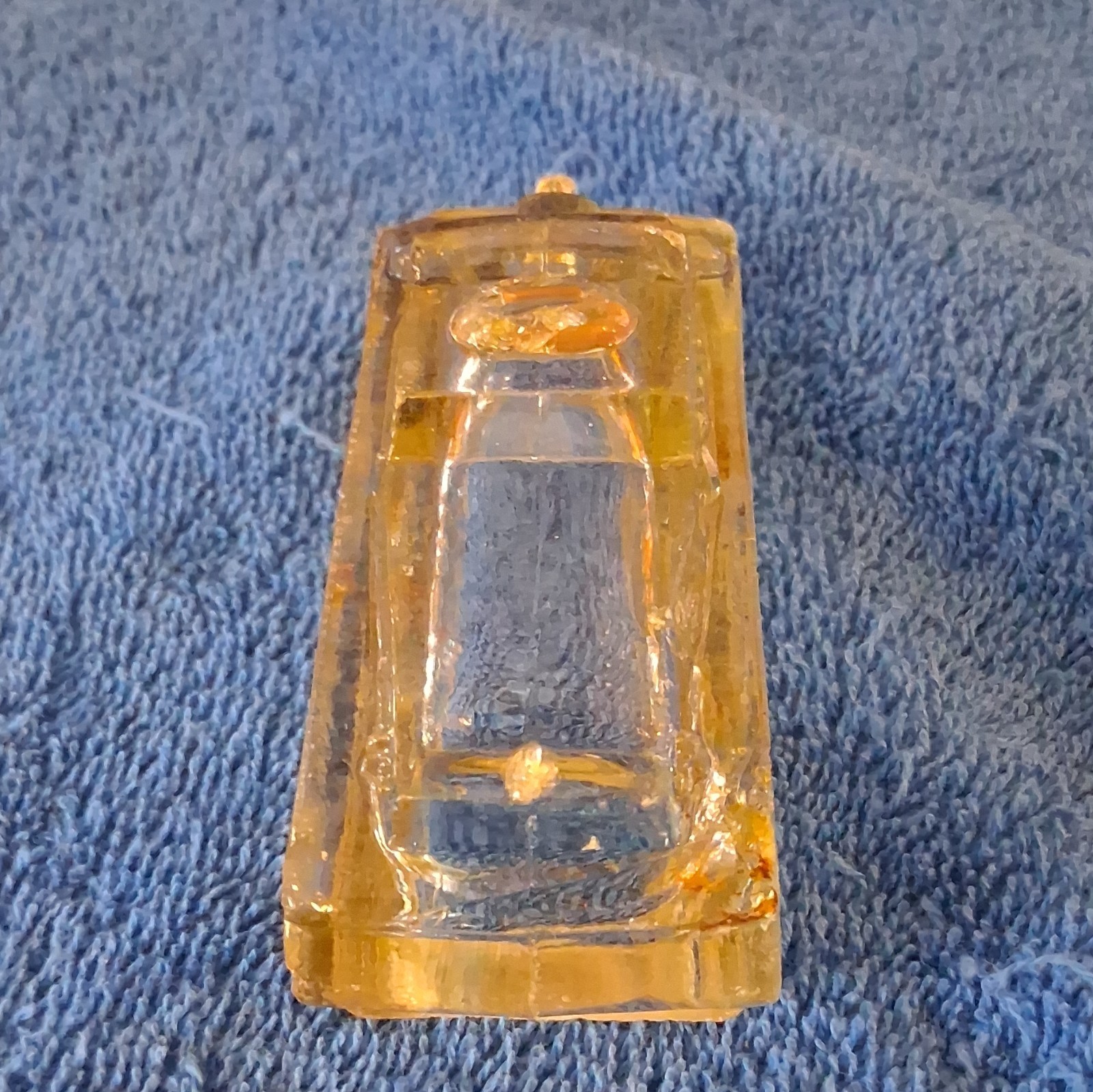 Amber & Clear Glass Car-Shaped Decorative Paperweight Tabletop Accent