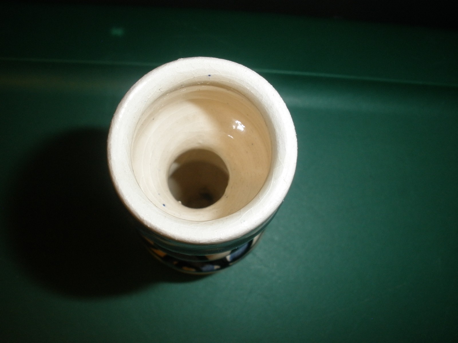 Blue & White Pottery Candlestick Holder 4.5″ Tall