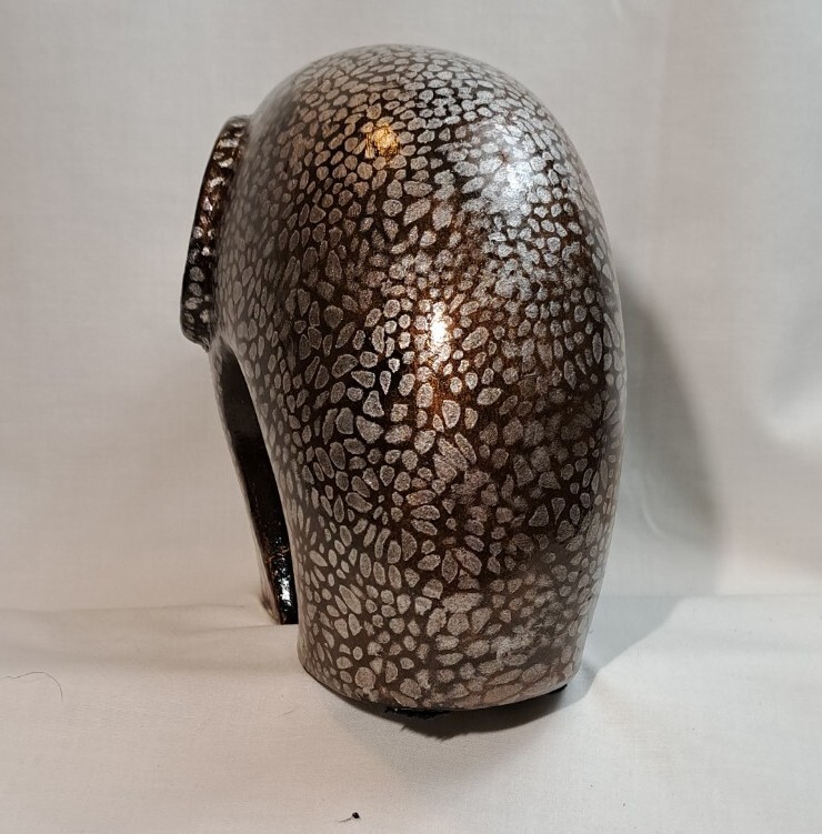 Elephant Statue Modern Safari Brown Silver Animal Figurine Oak Expressions HEAVY