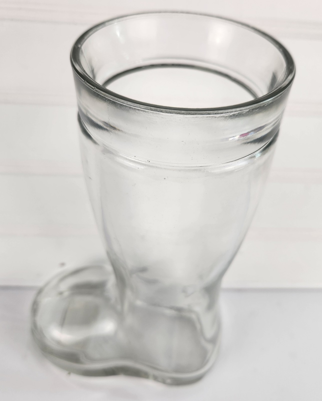 Clear Glass Boot Vase Novelty Drink Mug Planter Decor Horizon Group USA 6.5″