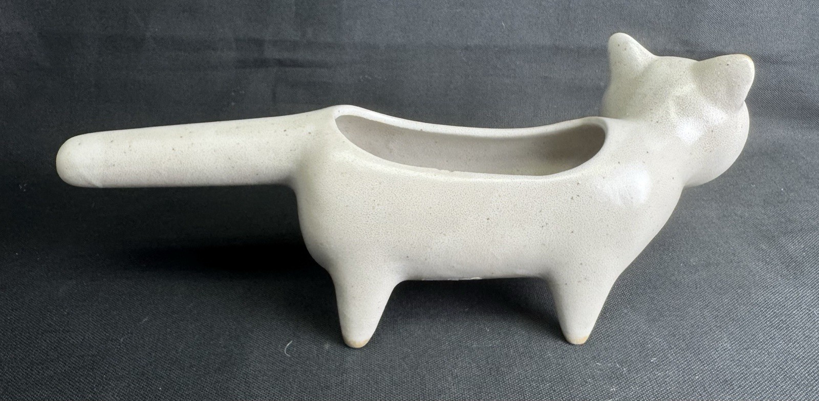 Vintage David Stewart For Lion’s Valley Pottery Cat Folk Art Planter