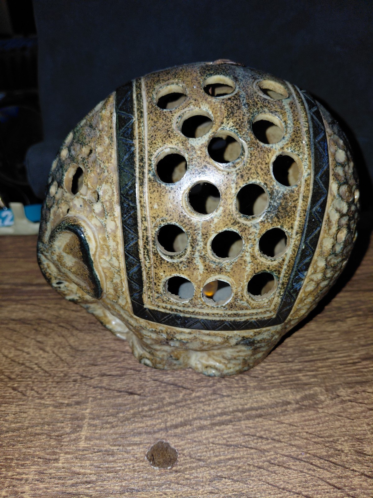 VTG MCM Elephant Stonewear Tealight Pottery