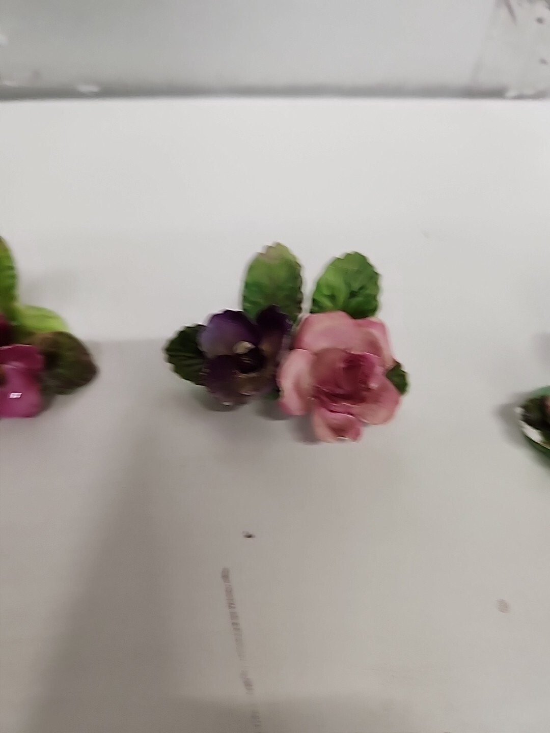 Lot of 4 Vintage Miniature Staffordshire Crown Fine Bone China Flowers