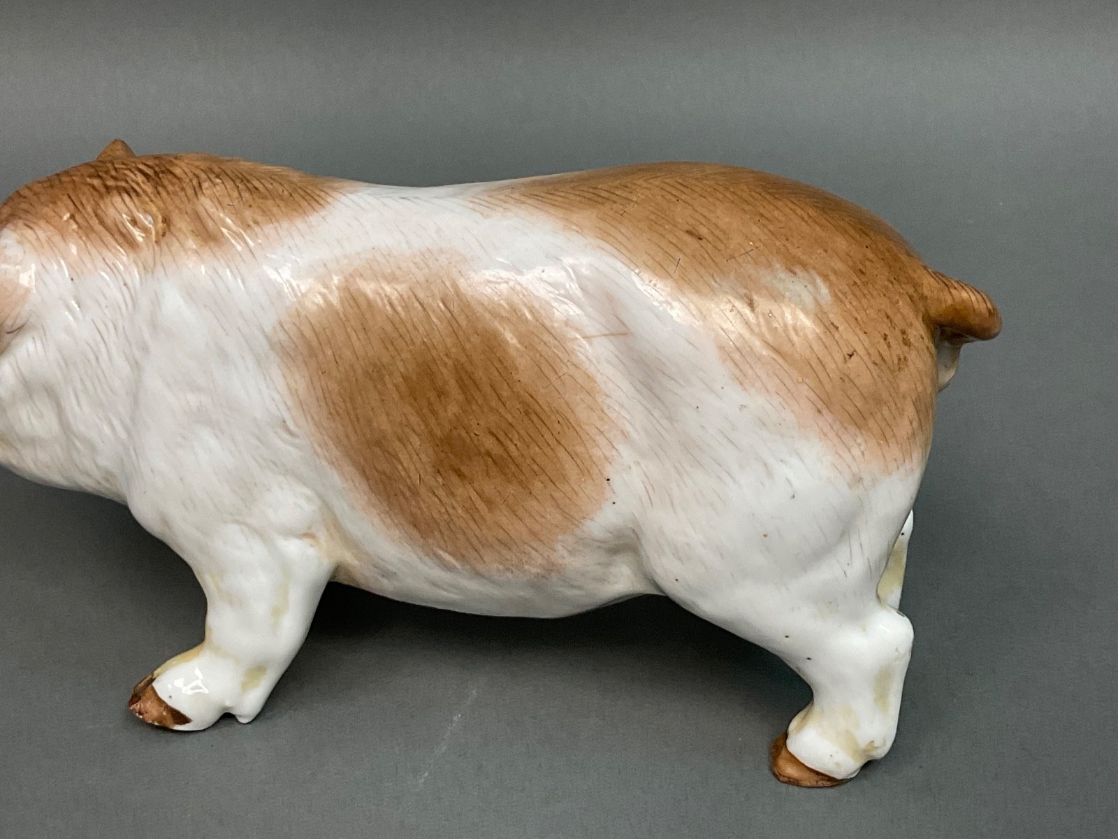 Antique German 19th Century Meissen ~Ernst Bohne Porcelain Pig ~ Wild Boar 8″
