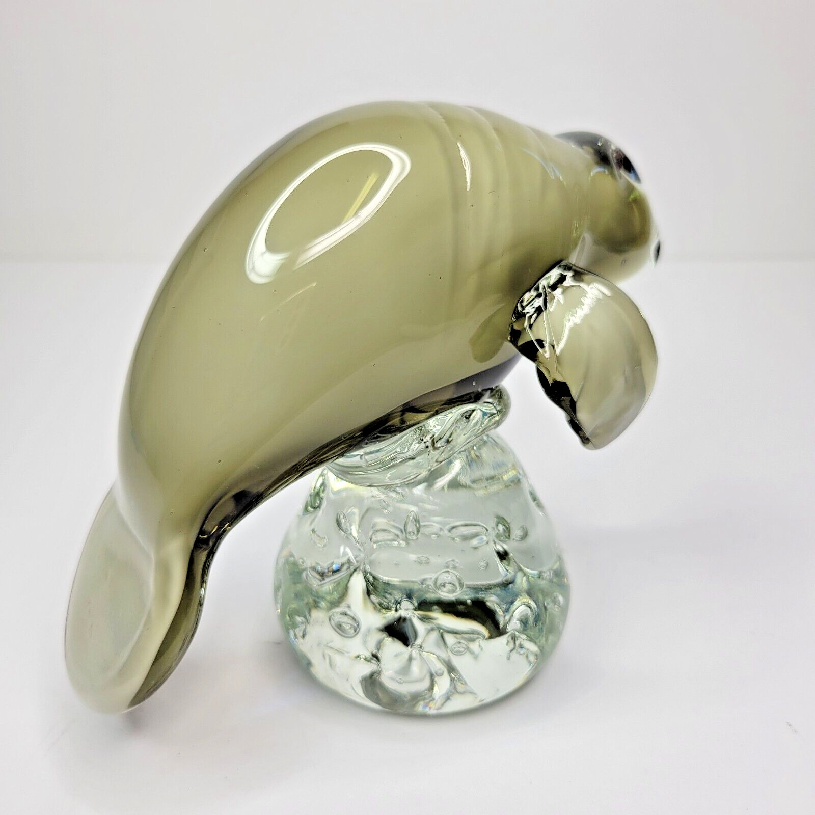 Murano Art Glass Hand Blown Manatee Sculpture Sea Cow Sirenia Paperweight