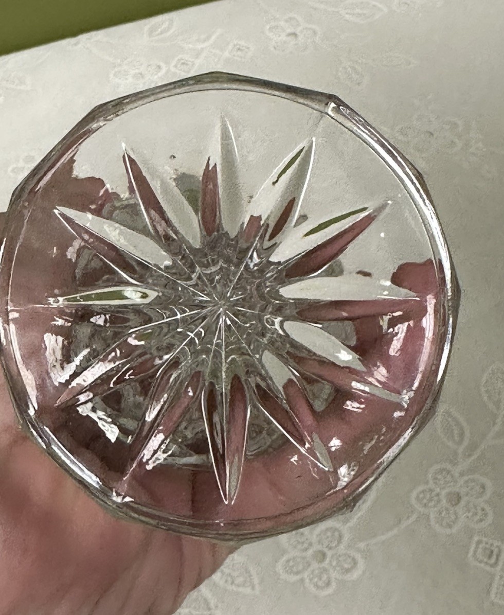 Bohemian Lead Crystal Bud Vase Star Heavy Tulip Fluted Top Star Base 9-1/2 “