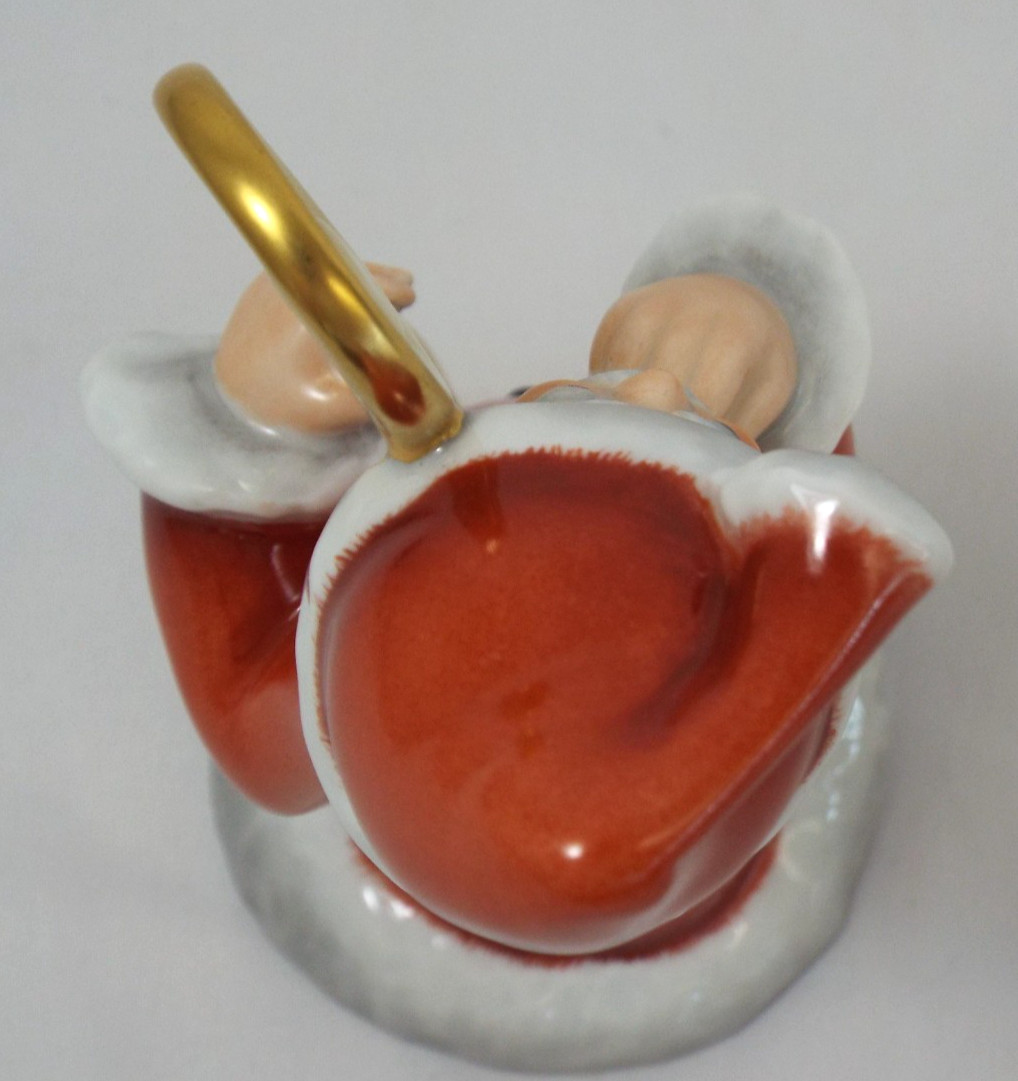 Herend FIGURINE 6″ Father Christmas Santa Claus 15805 Hungary 24K Gold Red White