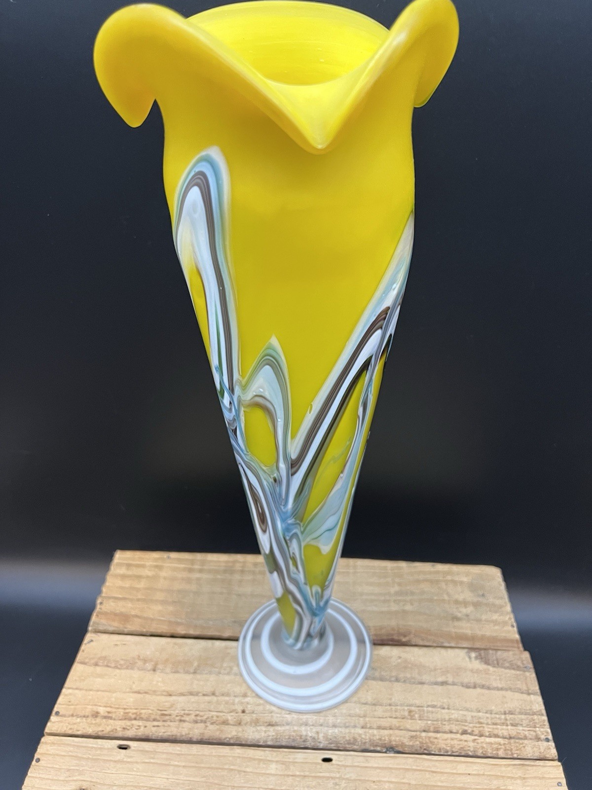 Essie Zareh Large Satin Studio Art Glass Baijan JIP Vase AZERBAIJAN Russia