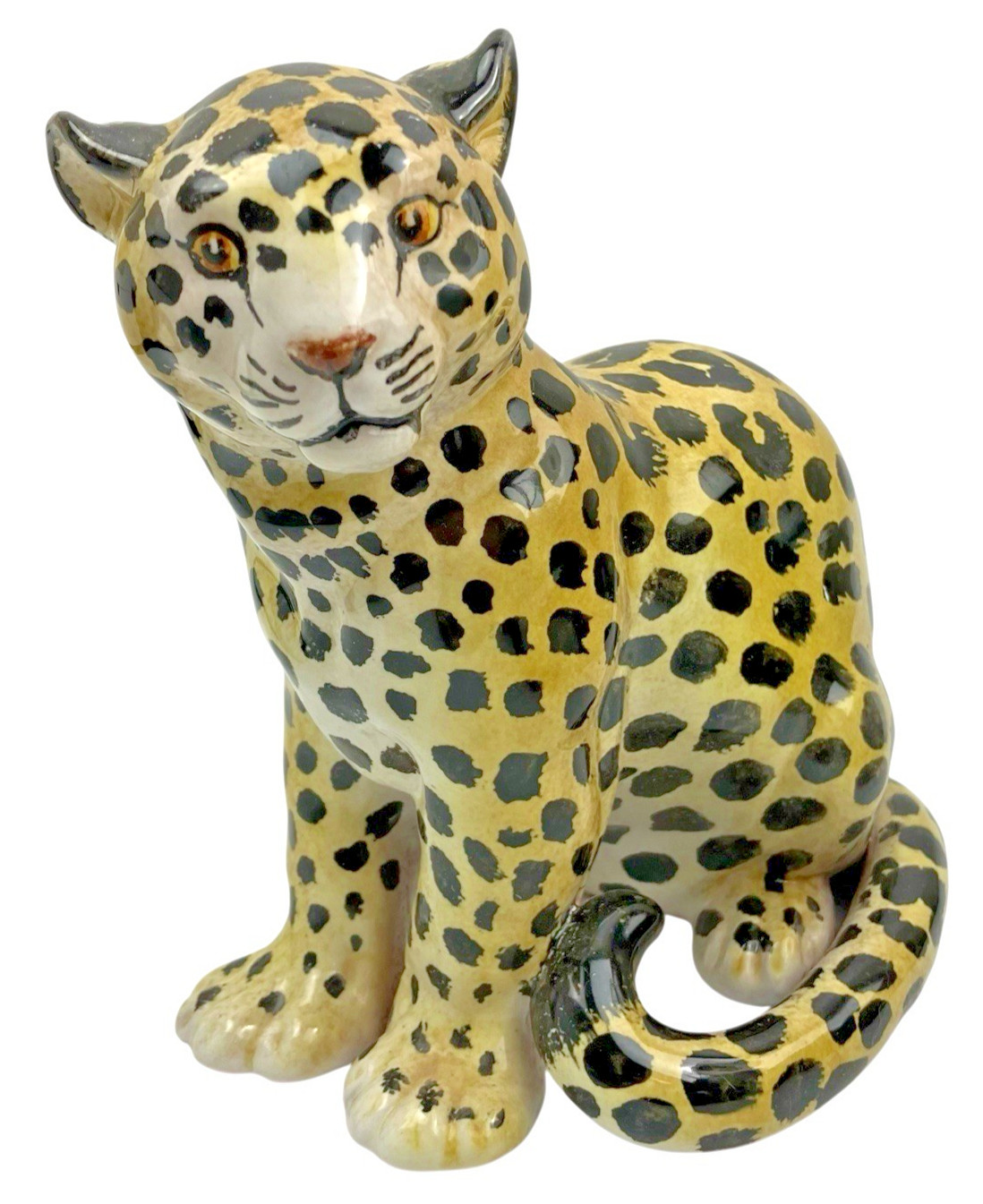 Cheetah Cub Baby Clay Figurine Made in Italy 6.5″ Tall